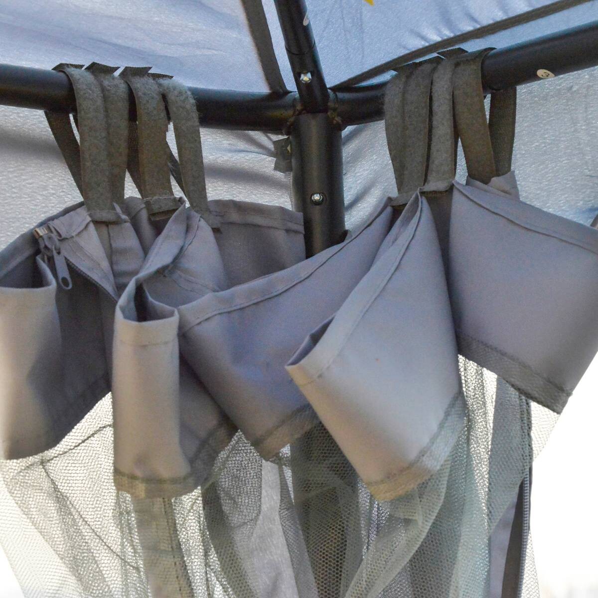 Outsunny Pavillon hellgrau Metall B/H/L: ca. 294x265x294 cm