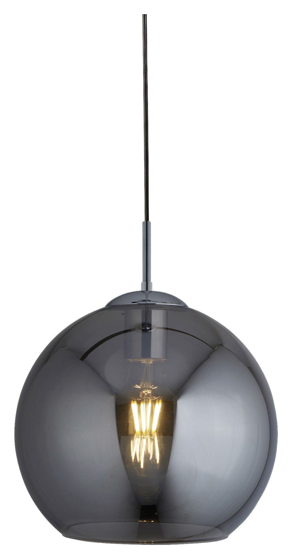 Searchlight Pendelleuchte Balls Chrom Glas Stahl B/H/L/D: ca. 25x120x25x25 cm E27 1 Brennstellen