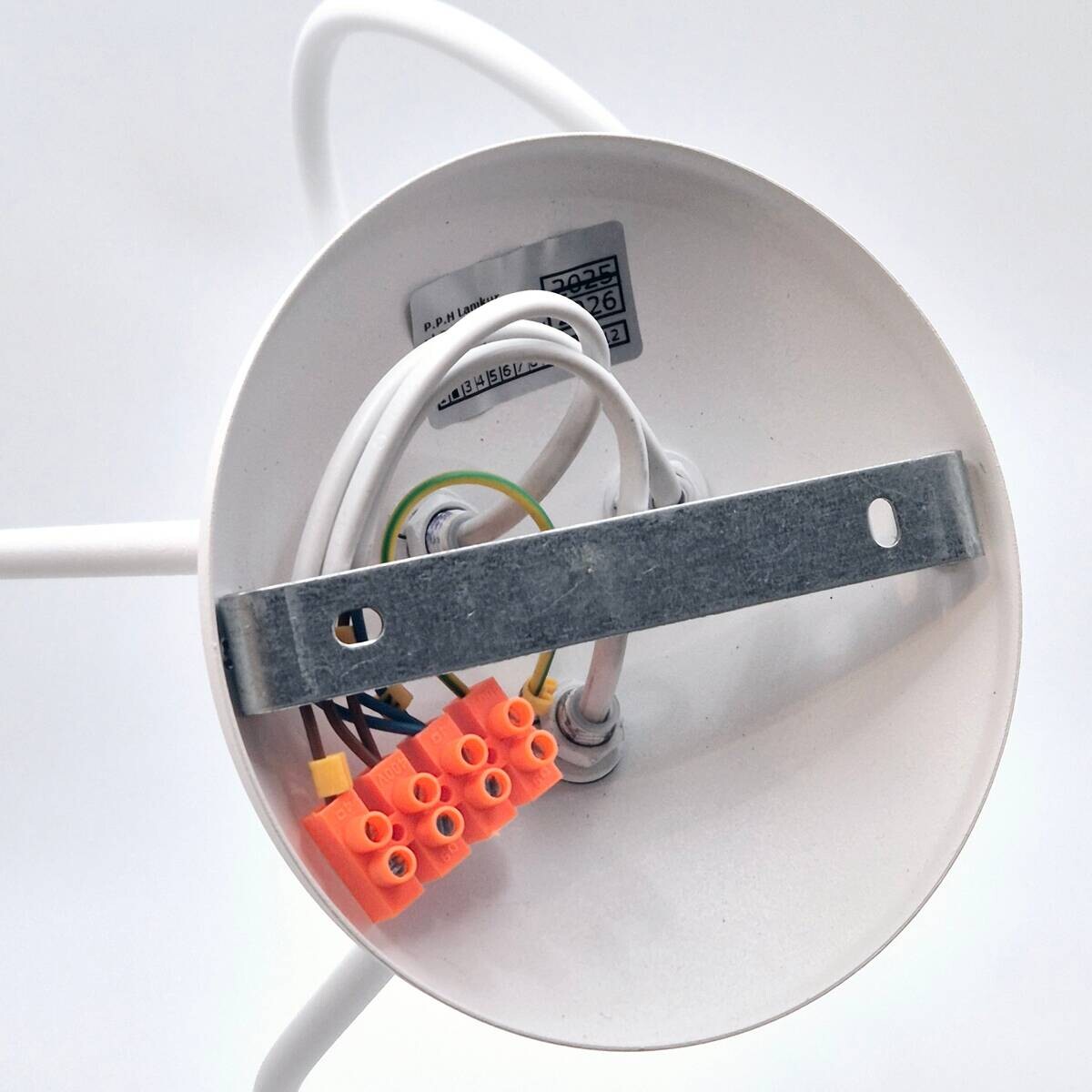 Lamkur Kronleuchter weiß Stahl B/H/L: ca. 39x54x54 cm E27 3 Brennstellen