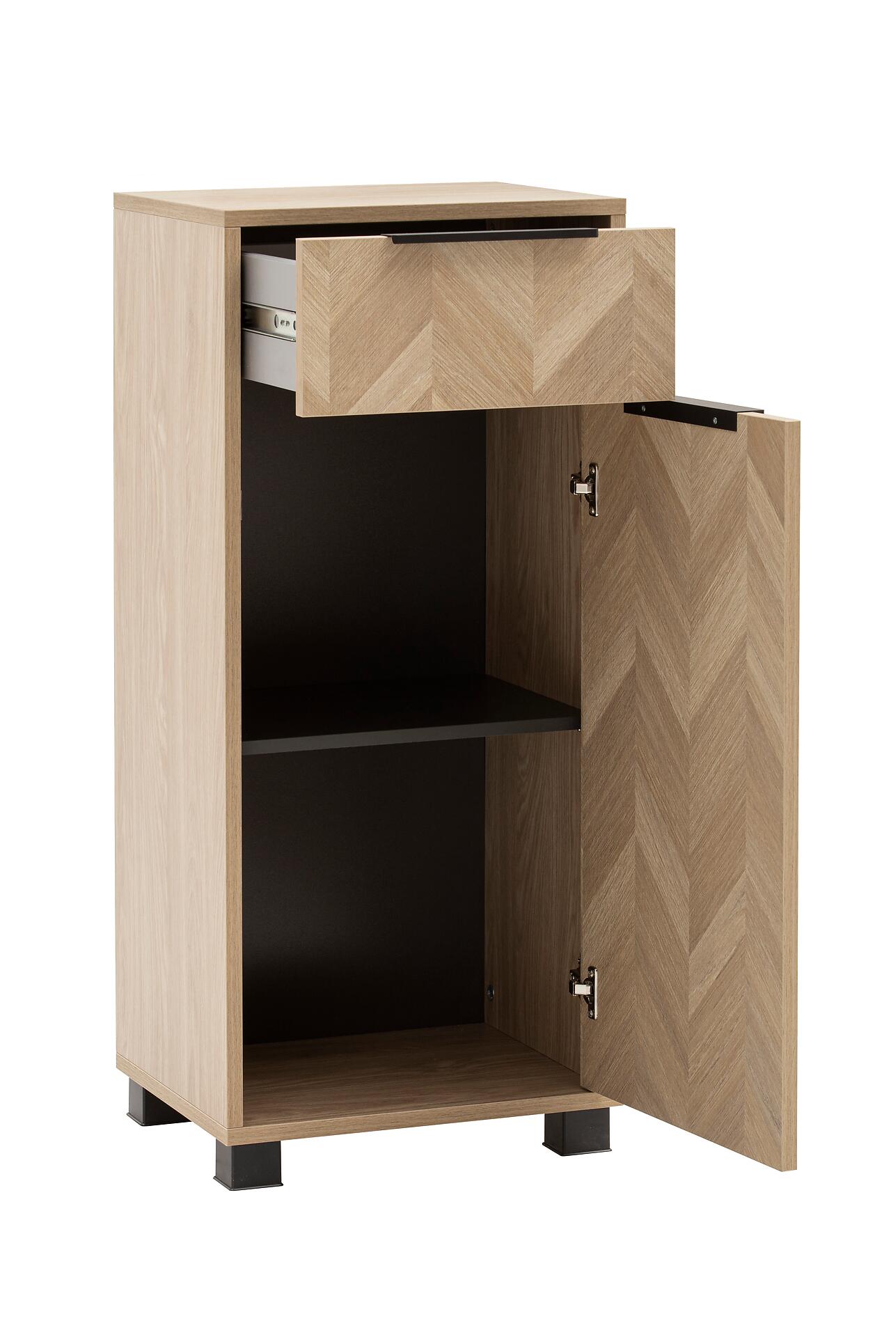Highboard Piazza Eiche Nachbildung B/H/T: ca. 40,3x90,9x33,05 cm