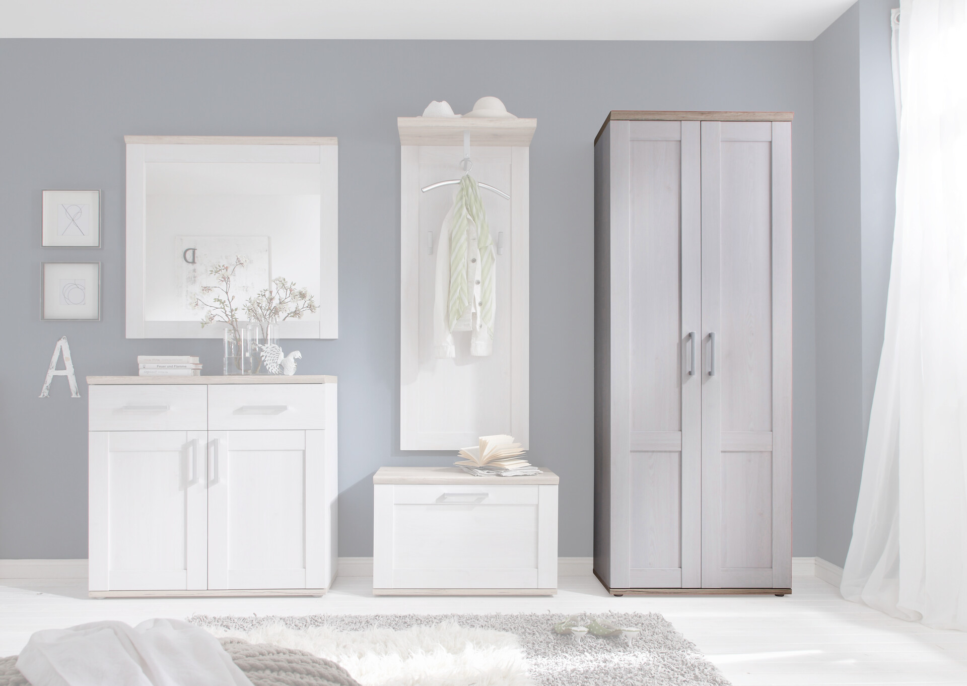 Garderobenschrank Romance Eiche San-Remo Nachbildung Sibiu Lärche Nachbildung B/H/T: ca. 76x201x39 cm