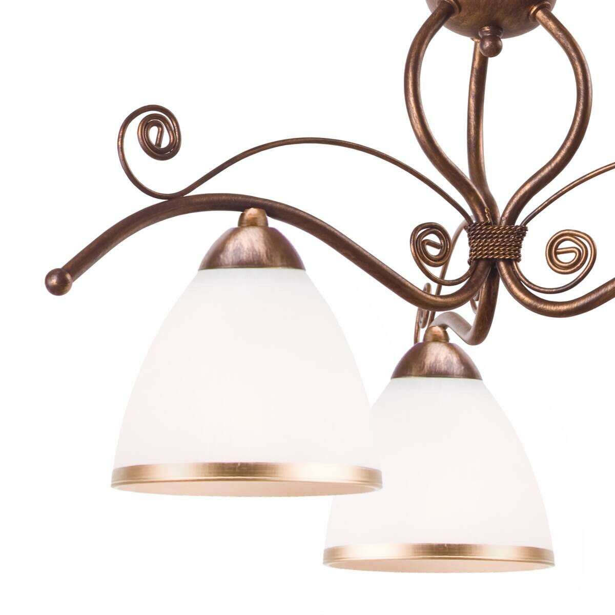 Lamkur Pendelleuchte Retro II braun Glas Stahl H/L: ca. 73x41 cm E27 3 Brennstellen