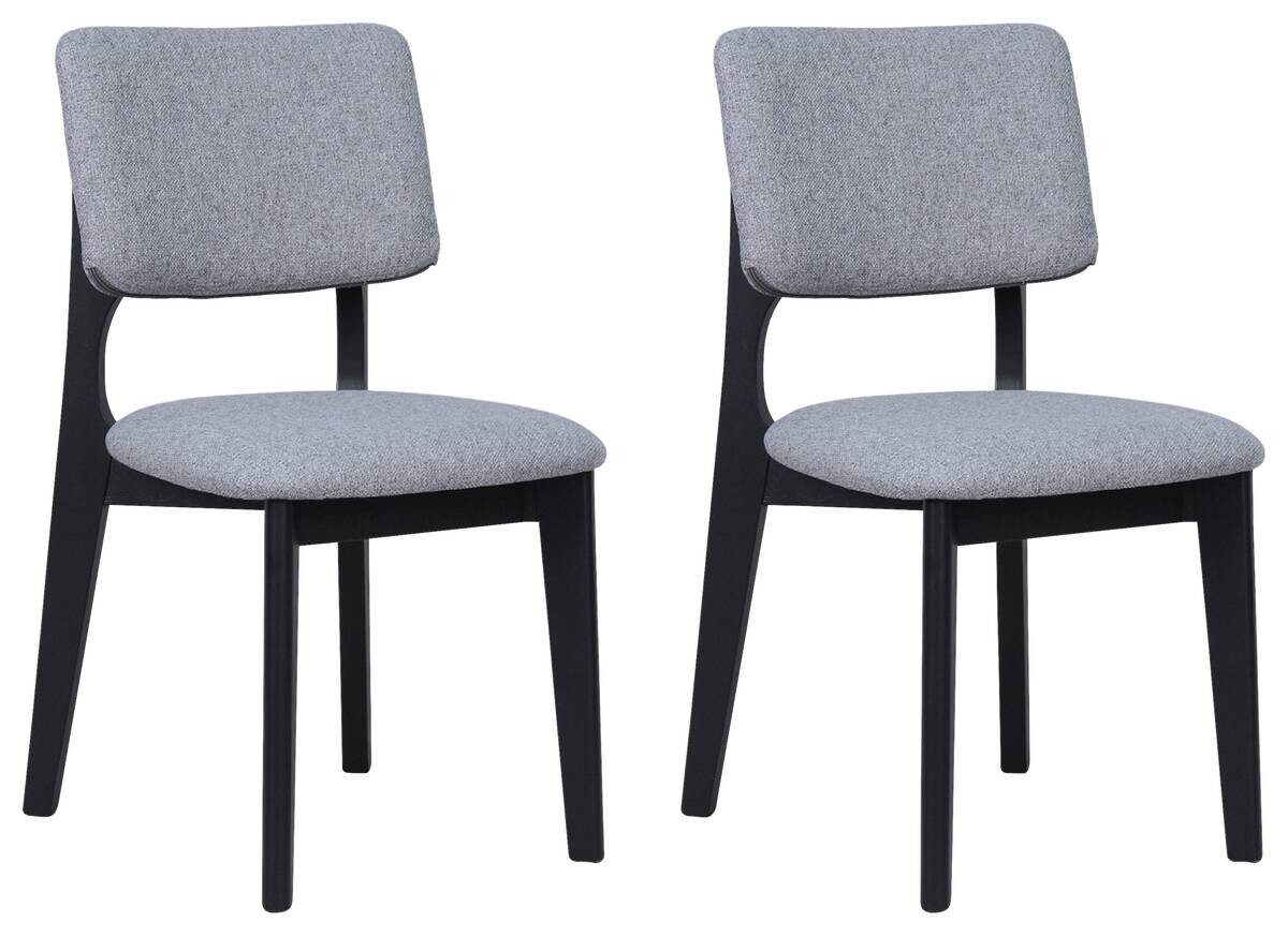 Stuhl ELSA, 2er-Set grau Webstoff B/H/T: ca. 48x87x54 cm