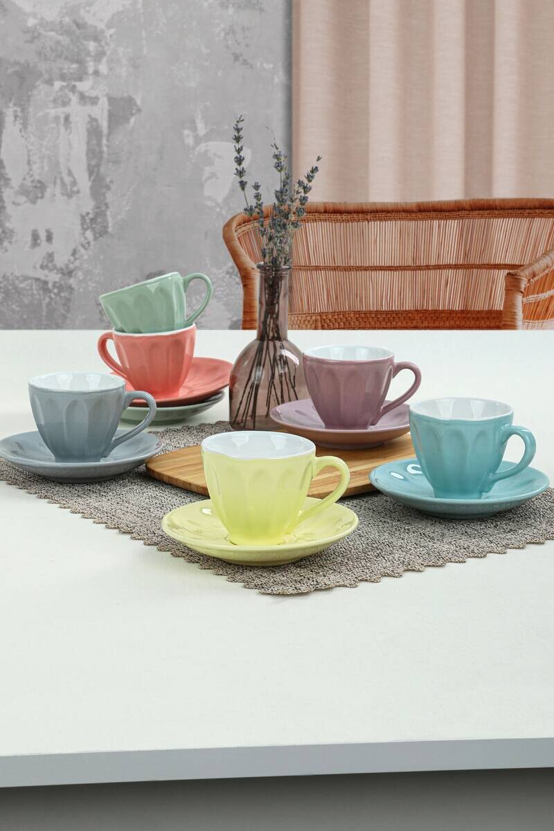 HermiaConcept Teetasse 12-tlg. mehrfarbig Steingut