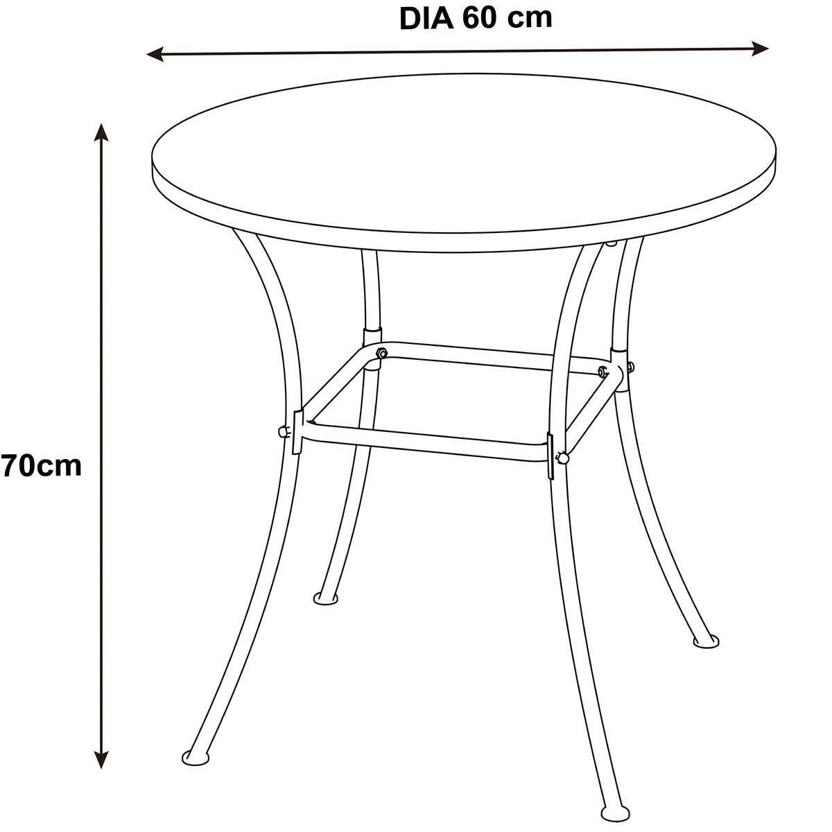 POCOline Gartentisch Mosaik schwarz Metall H/D: ca. 70x60 cm