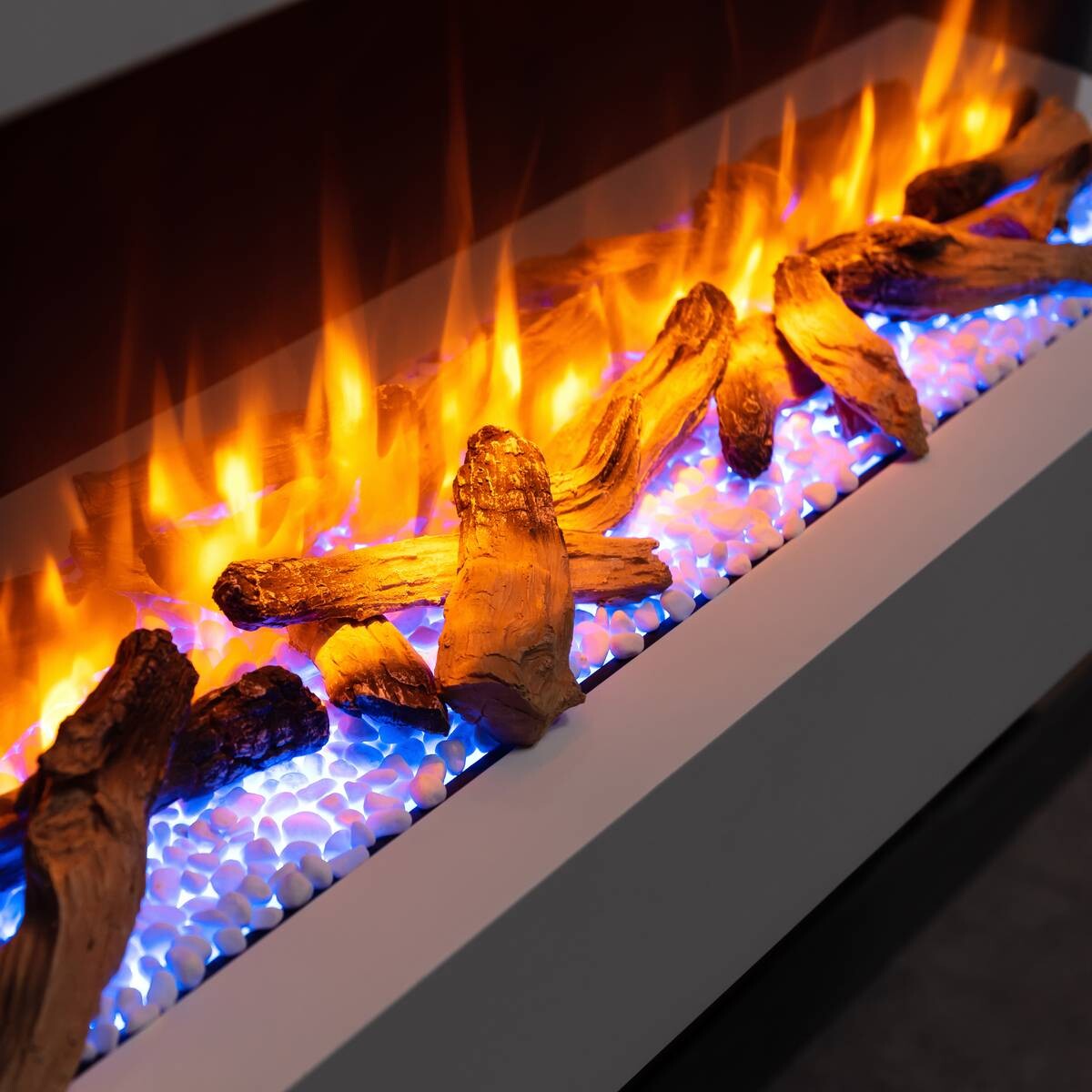 Balderia Wandkamin Helia grau MDF B/H/T: ca. 127x60x25 cm