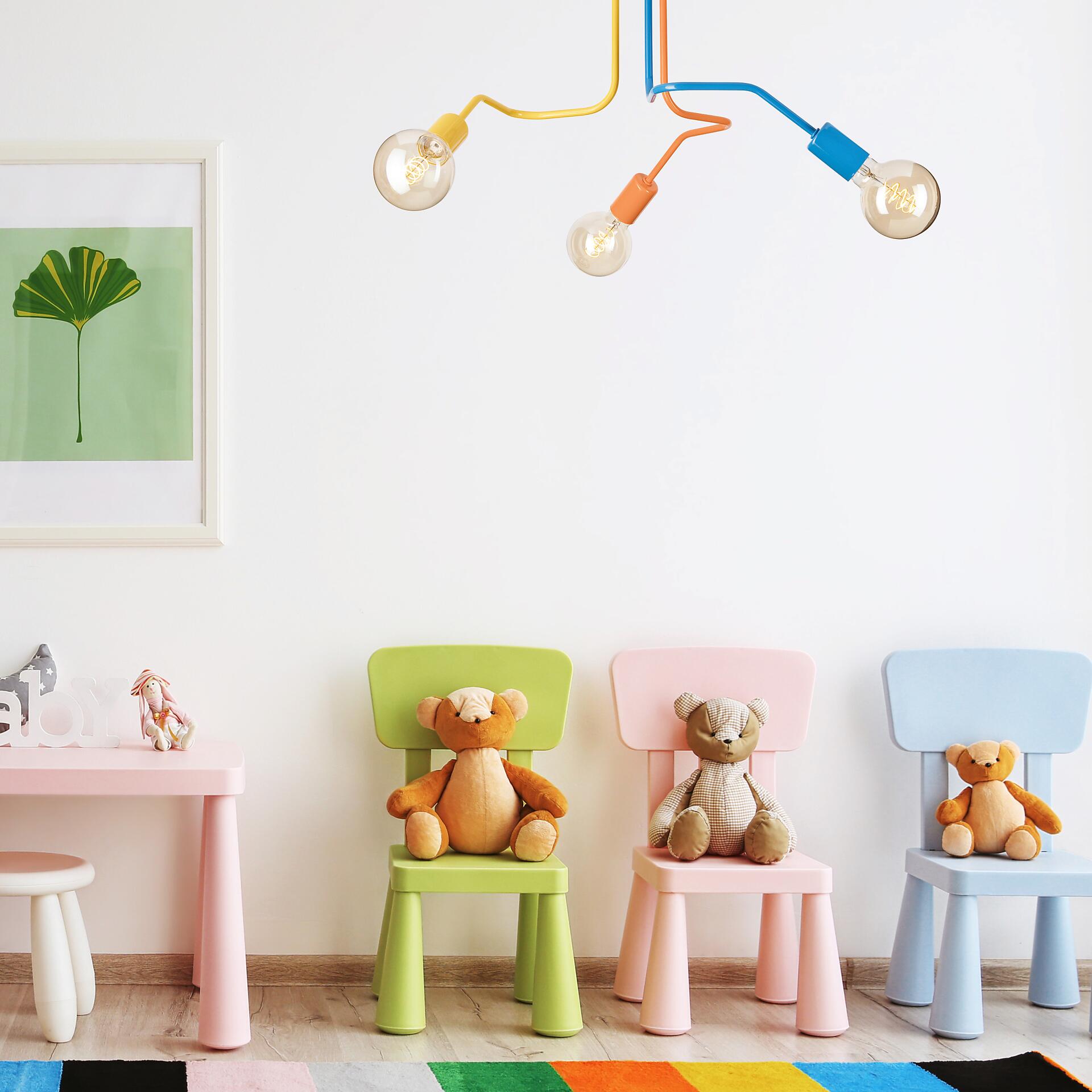 Lamkur Hängeleuchte mehrfarbig Stahl B/H/L: ca. 55x40x55 cm E27 3 Brennstellen