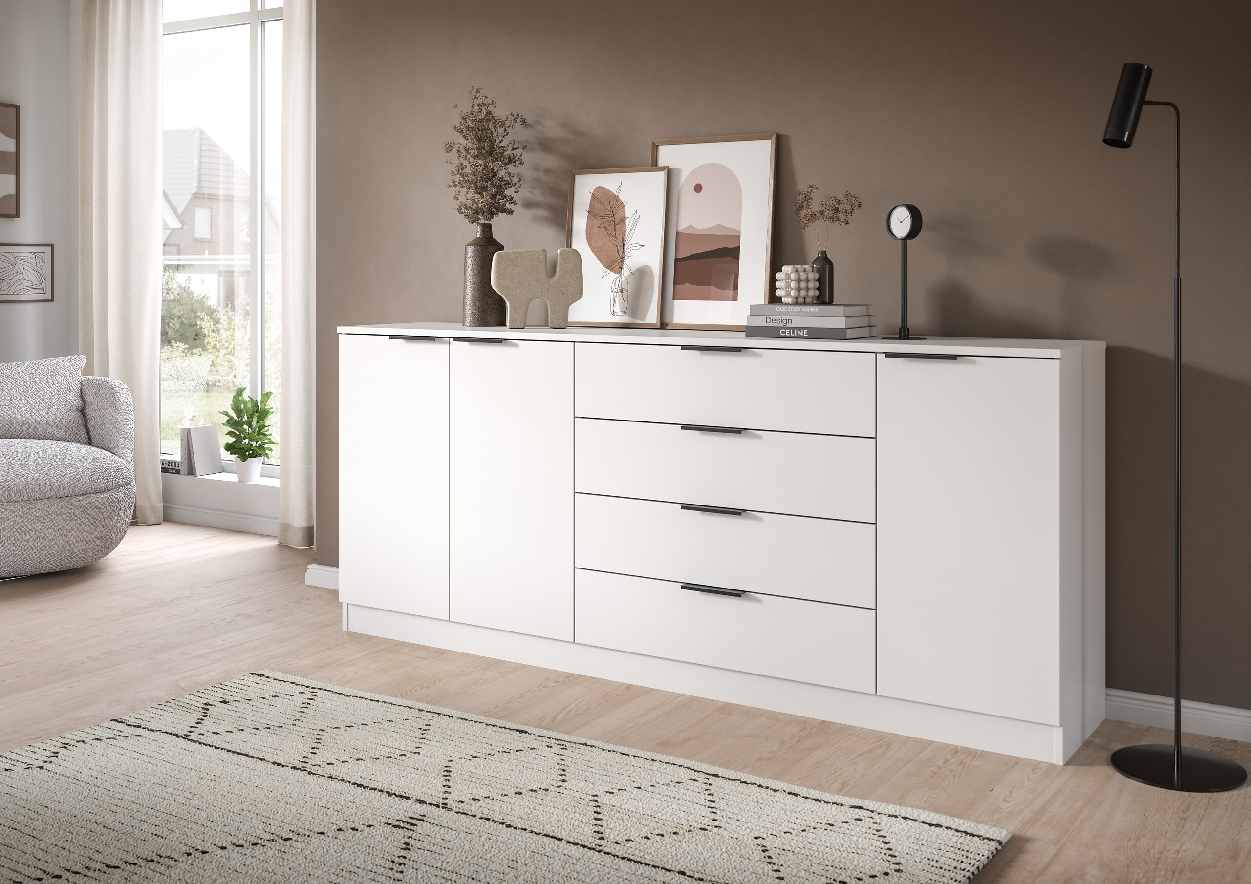 Kommode KOPENHAGEN weiß B/H/T: ca. 185x80x35 cm