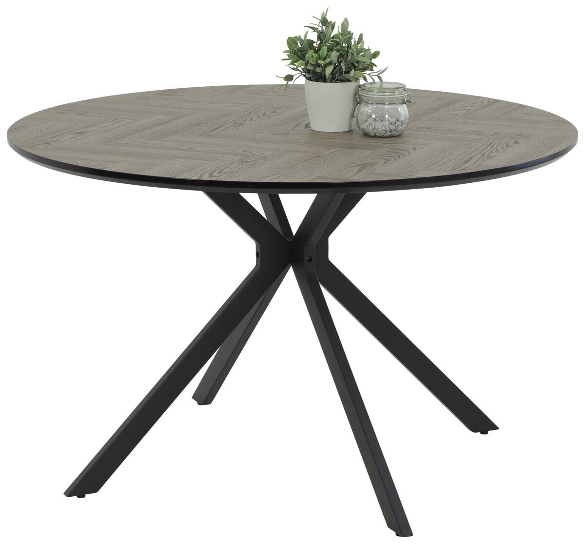 Esstisch Petra hellgrau schwarz B/H: ca. 120x76 cm