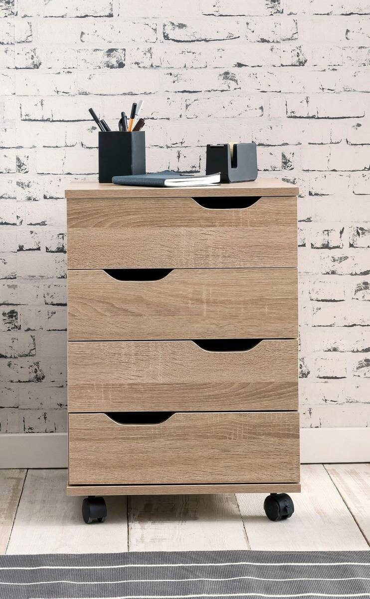 Rollcontainer braun Spanplatte B/H/T: ca. 40x60x40 cm