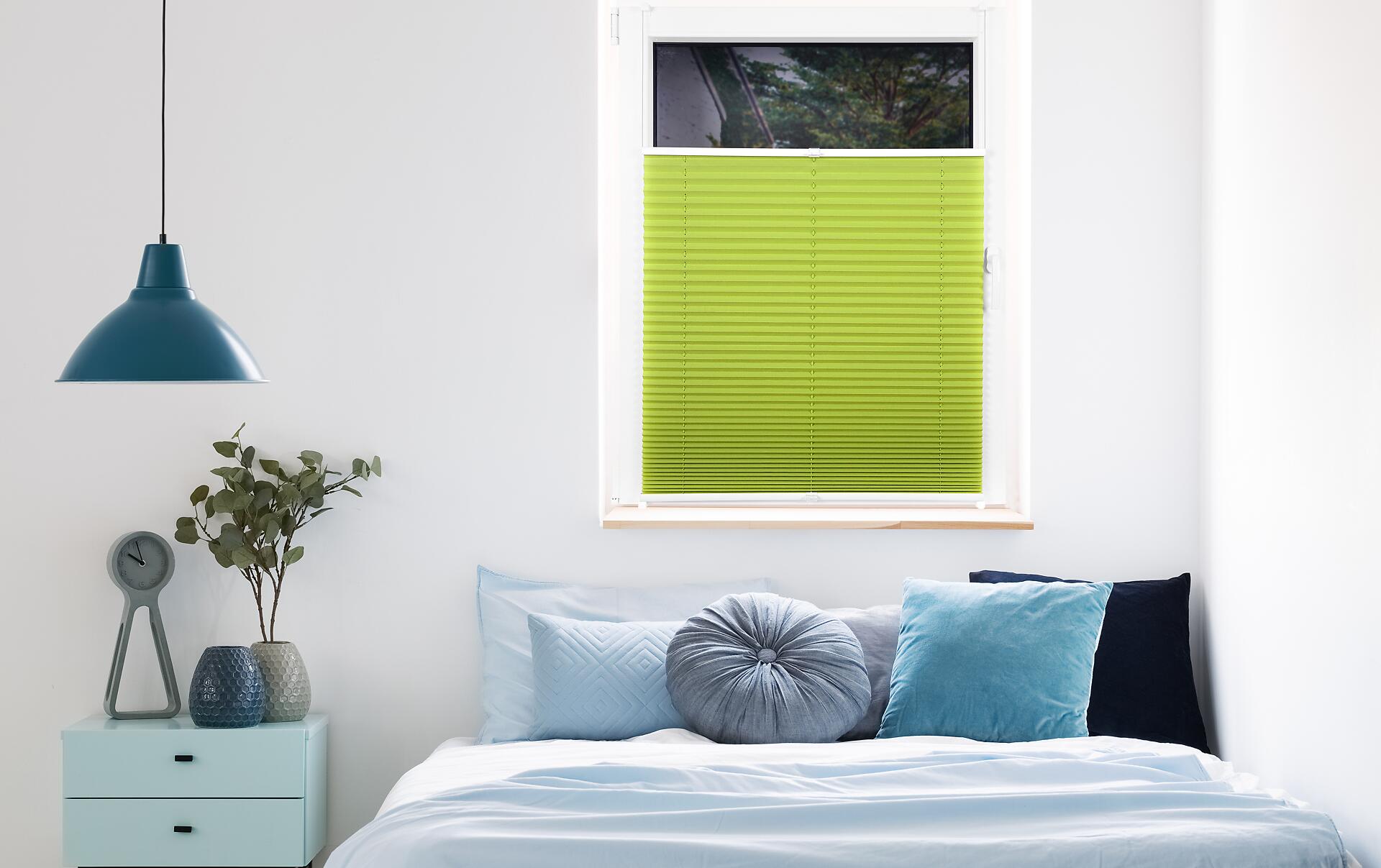 Hochwertiges Klemmplissee hellgrün B/L: ca. 80x130 cm