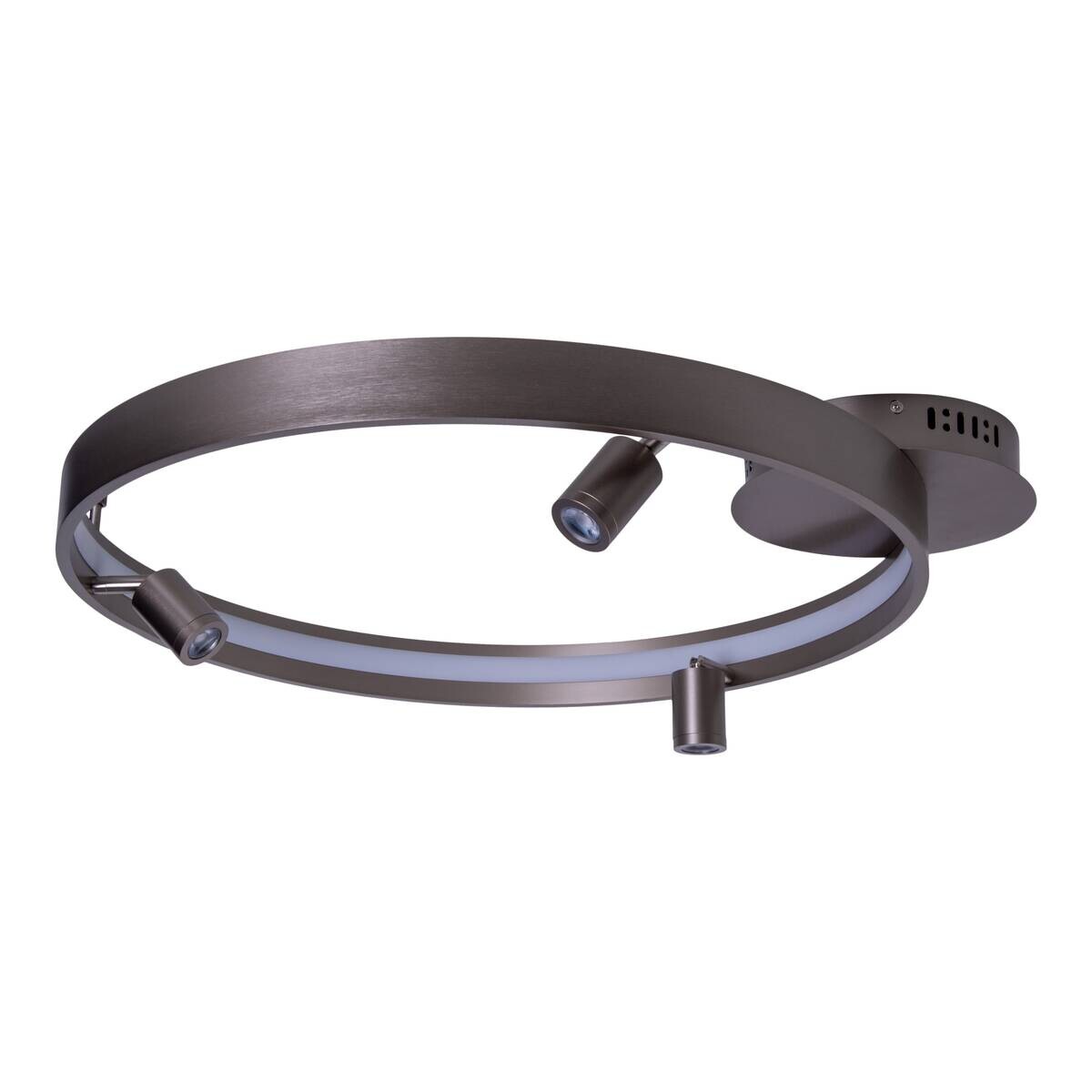 Näve Leuchten Deckenleuchte 1393750 stahlfarbig Metall Kunststoff B/H/T: ca. 58x9x65 cm null 4 Brennstellen