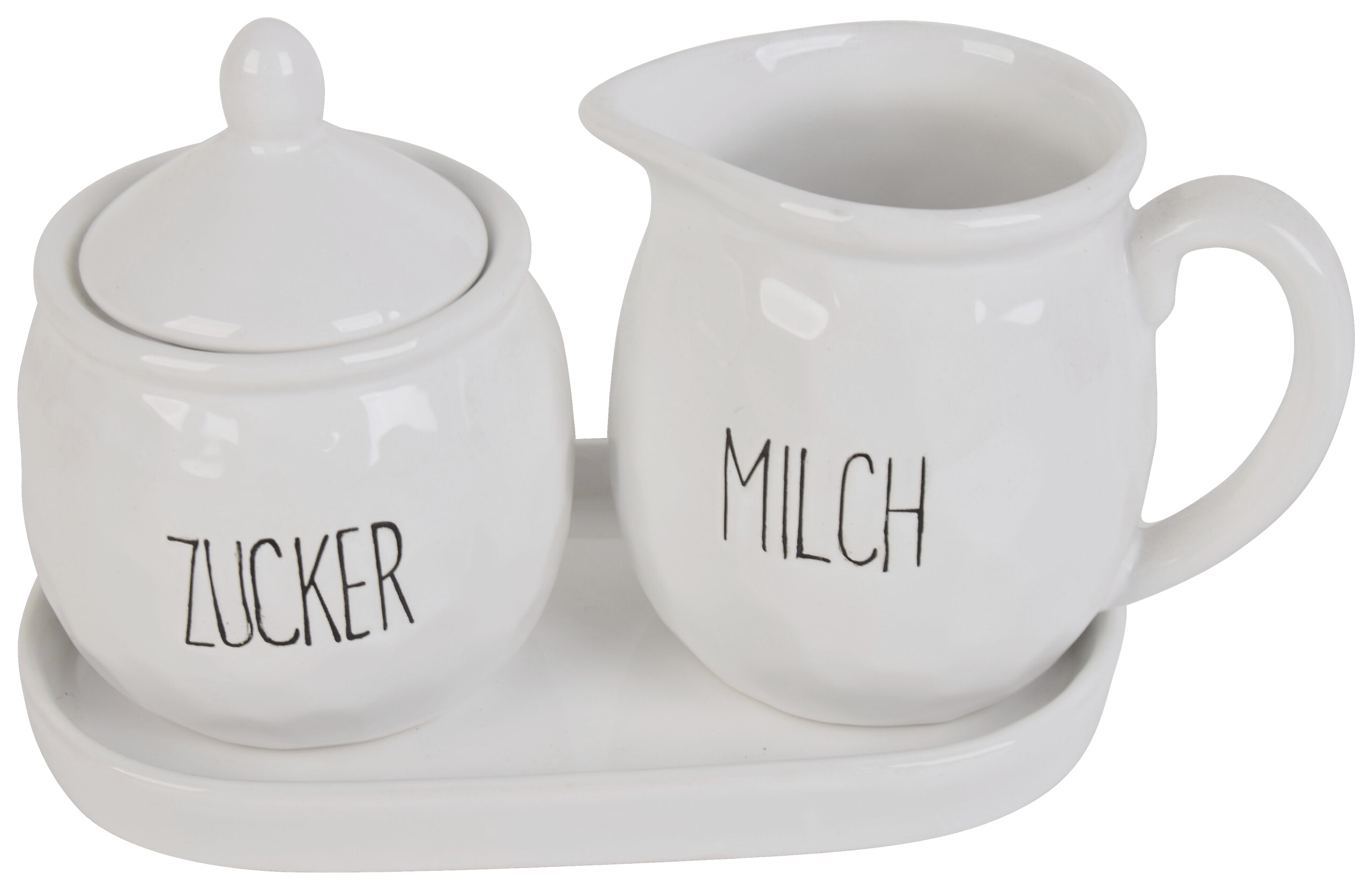 Milch und Zucker-Set weiß Porzellan