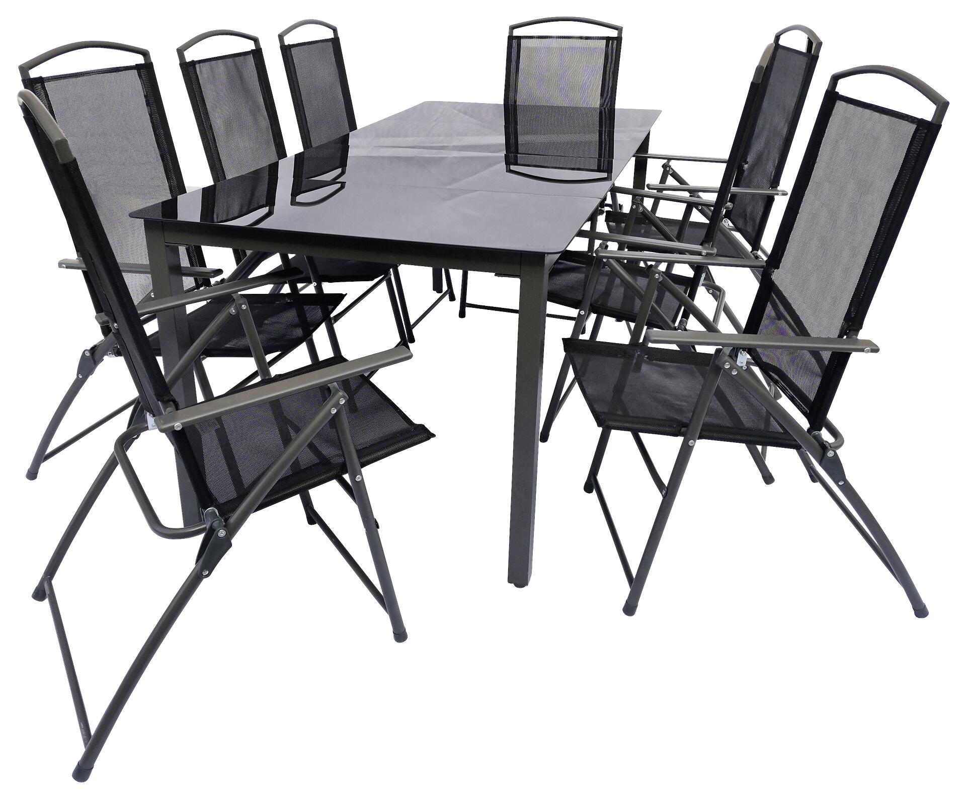 VCM Gartensitzgruppe anthrazit Metall B/H/L: ca. 190x76x80 cm