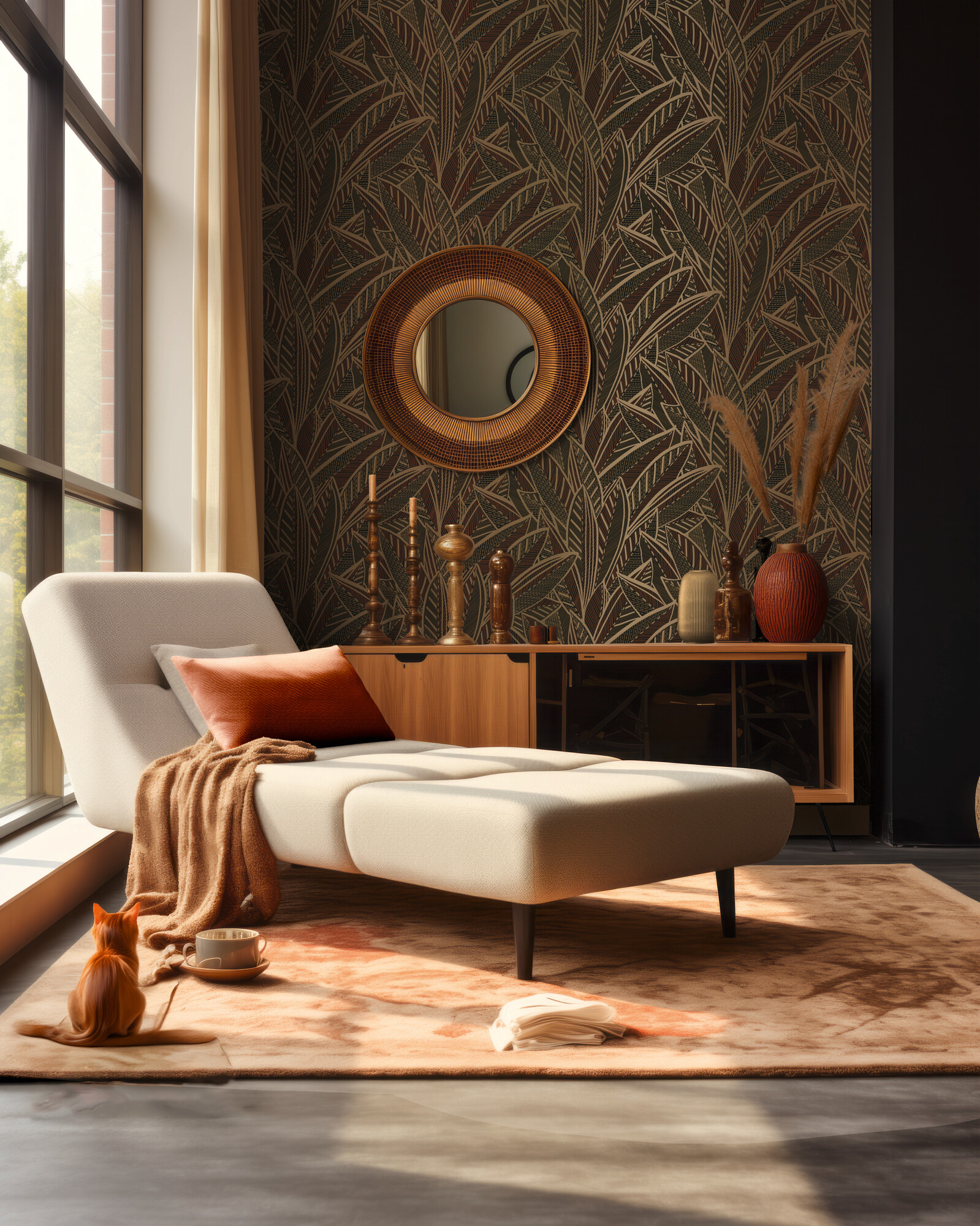 A.S.Creation Vliestapete gelb rot braun B/H/D: ca. 53x1005x9,7 cm