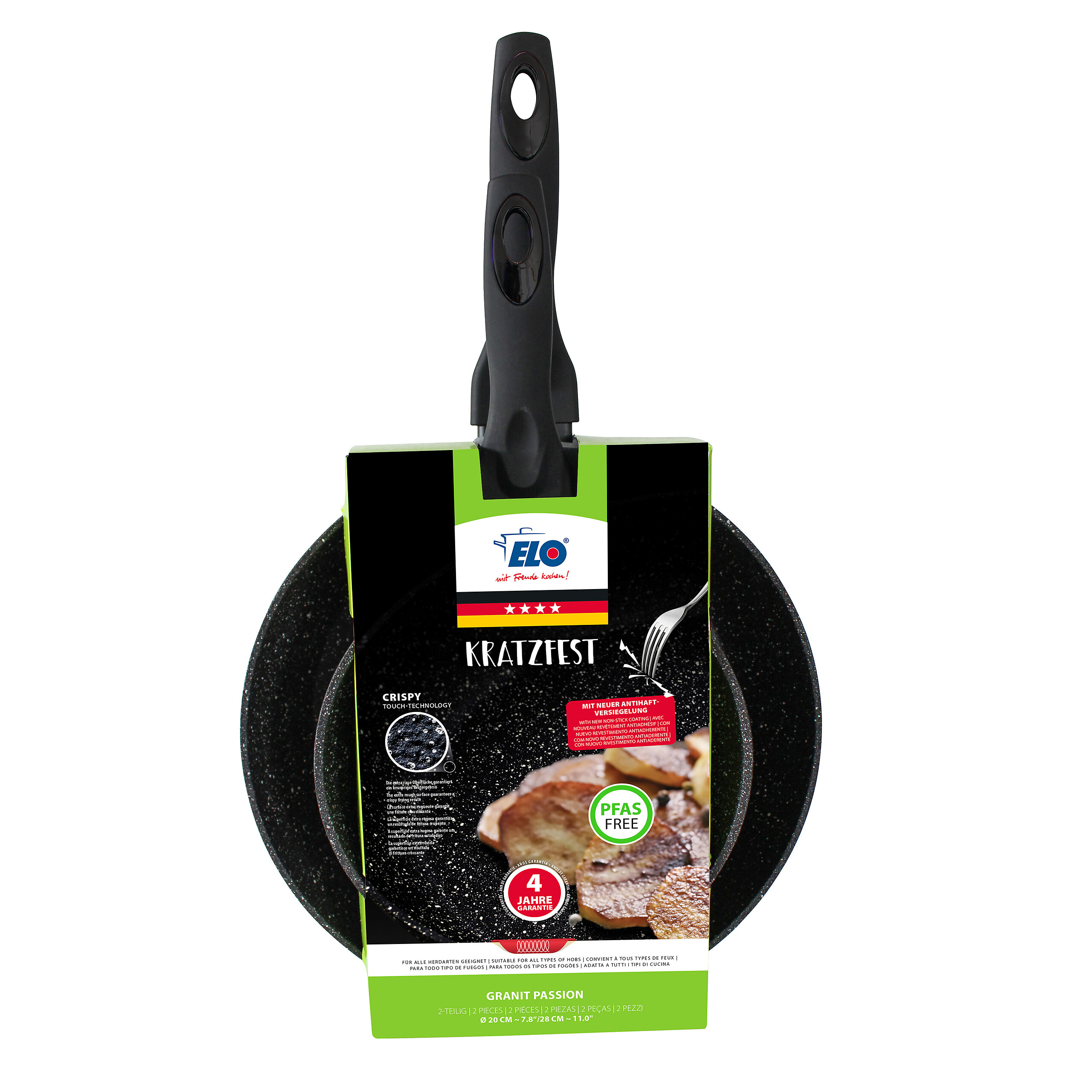 ELO Pfannenset schwarz Aluminium 2 tlg.