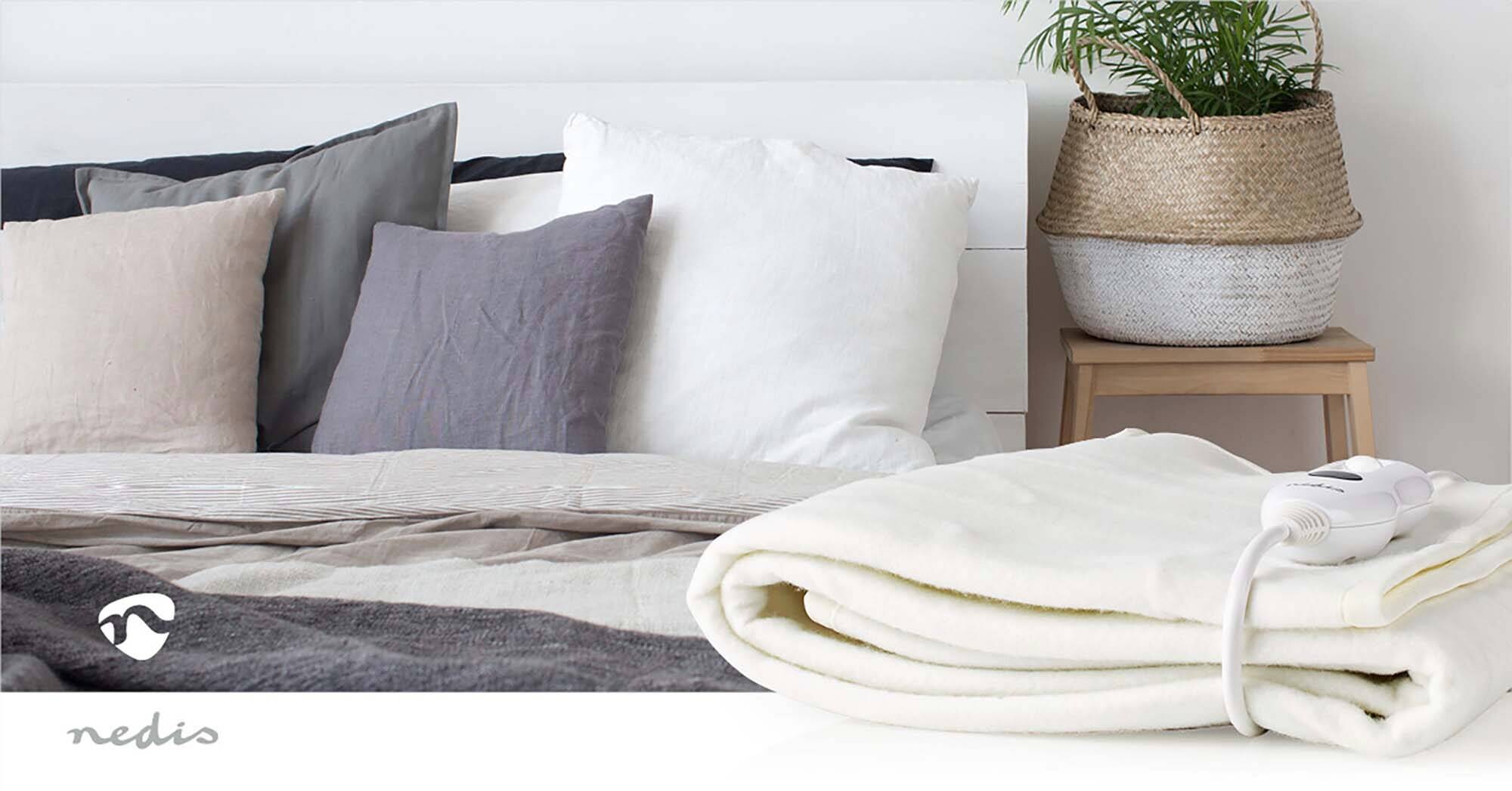 Nedis Heizdecke weiß Polyester B/H/L: ca. 151,2x2,2x79,7 cm