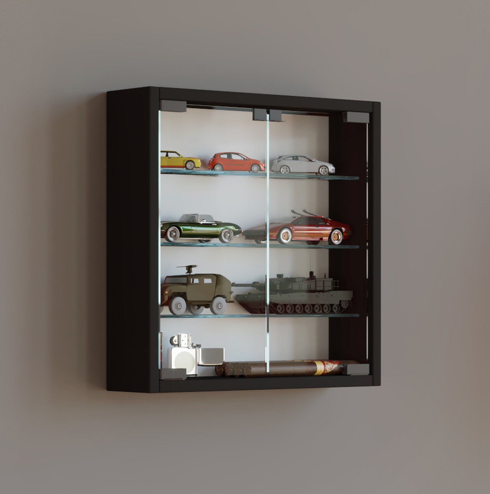 Vitrine Mandosa S schwarz Holzwerkstoff Glas B/H/T: ca. 40x40x10 cm Vitrine Mandosa S schwarz Holzwerkstoff Glas B/H/T: ca. 40x40x10 cm