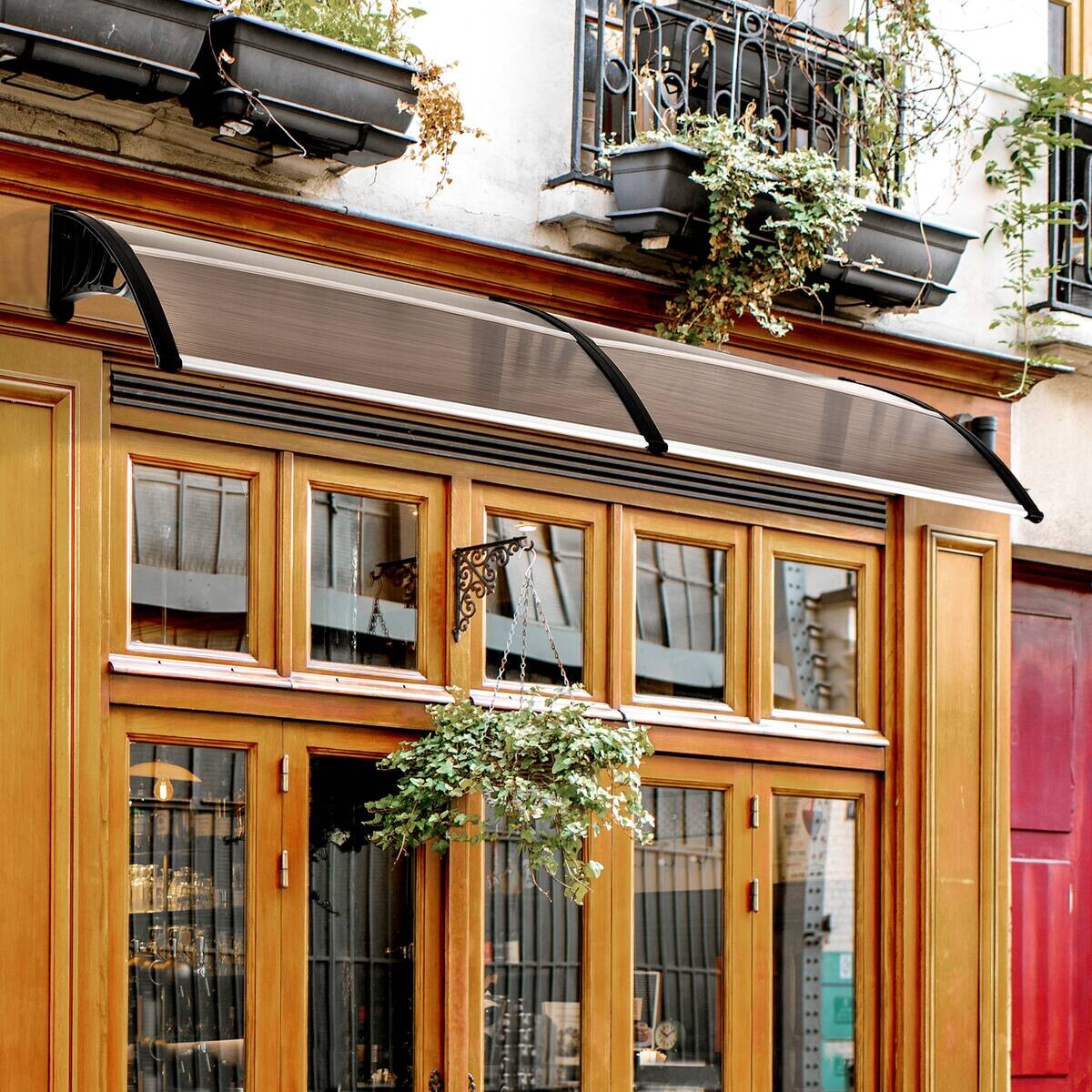 Outsunny Vordach braun B/H/L: ca. 195x75x23 cm