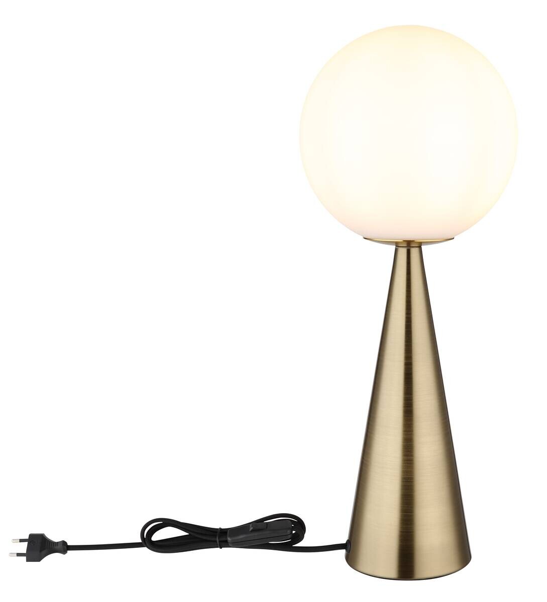 GLOBO Tischleuchte Pinpal 21031M messing Metall Glas H: ca. 50 cm E27 1 Brennstellen