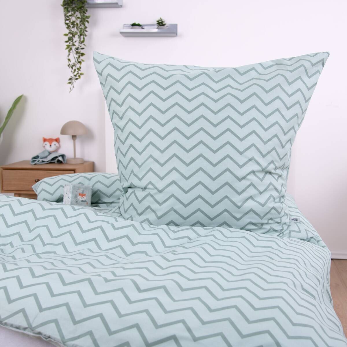 Baumwoll Bettwäsche Nordic Forest grün Baumwolle