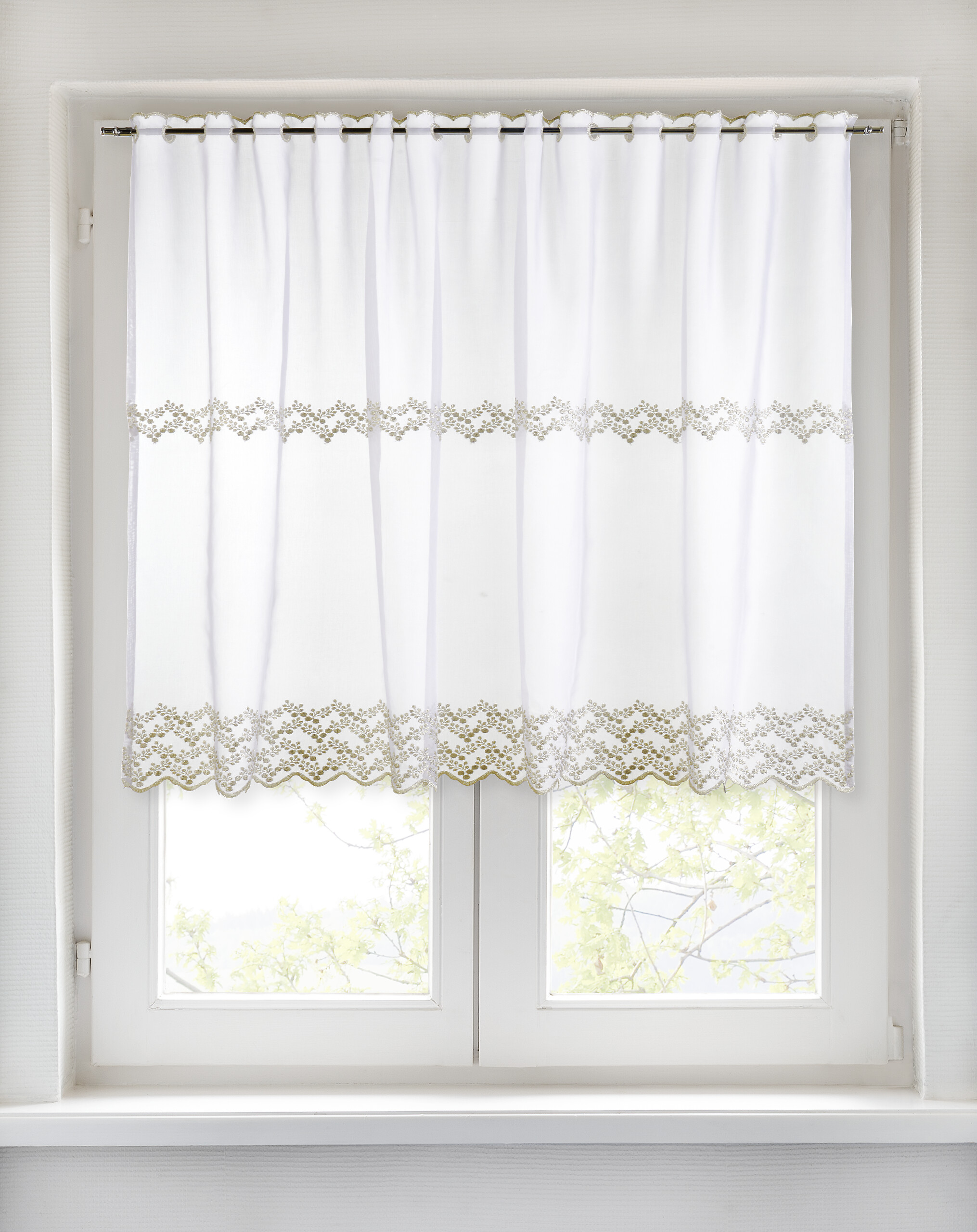 POCOline Scheibengardine Petra weiß B/L: ca. 110x140 cm