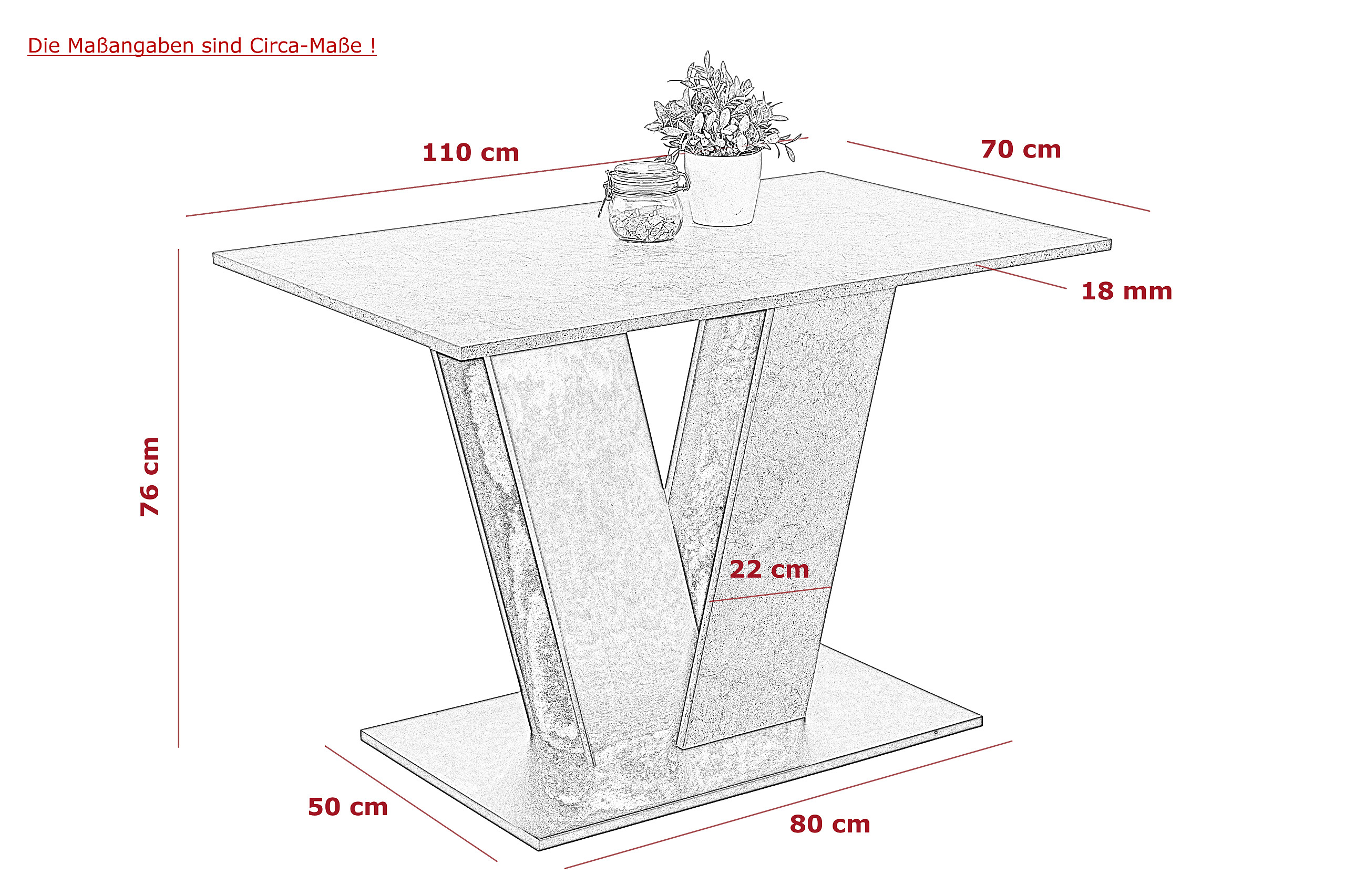 Essgruppe Elbe Holzwerkstoff B/H/T: ca. 110x76x70 cm