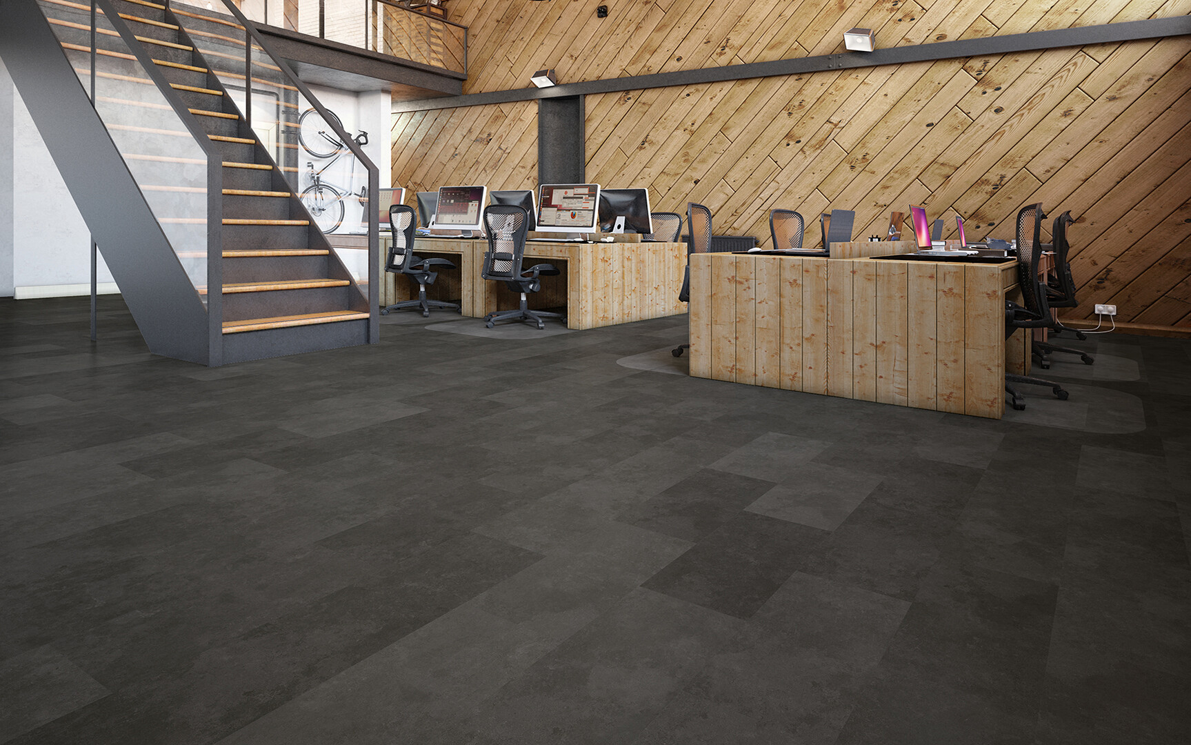 Laminatboden Schiefer schwarz ca.2,367m² im Pak.  B/L: ca. 28x60,4 cm pro Paket