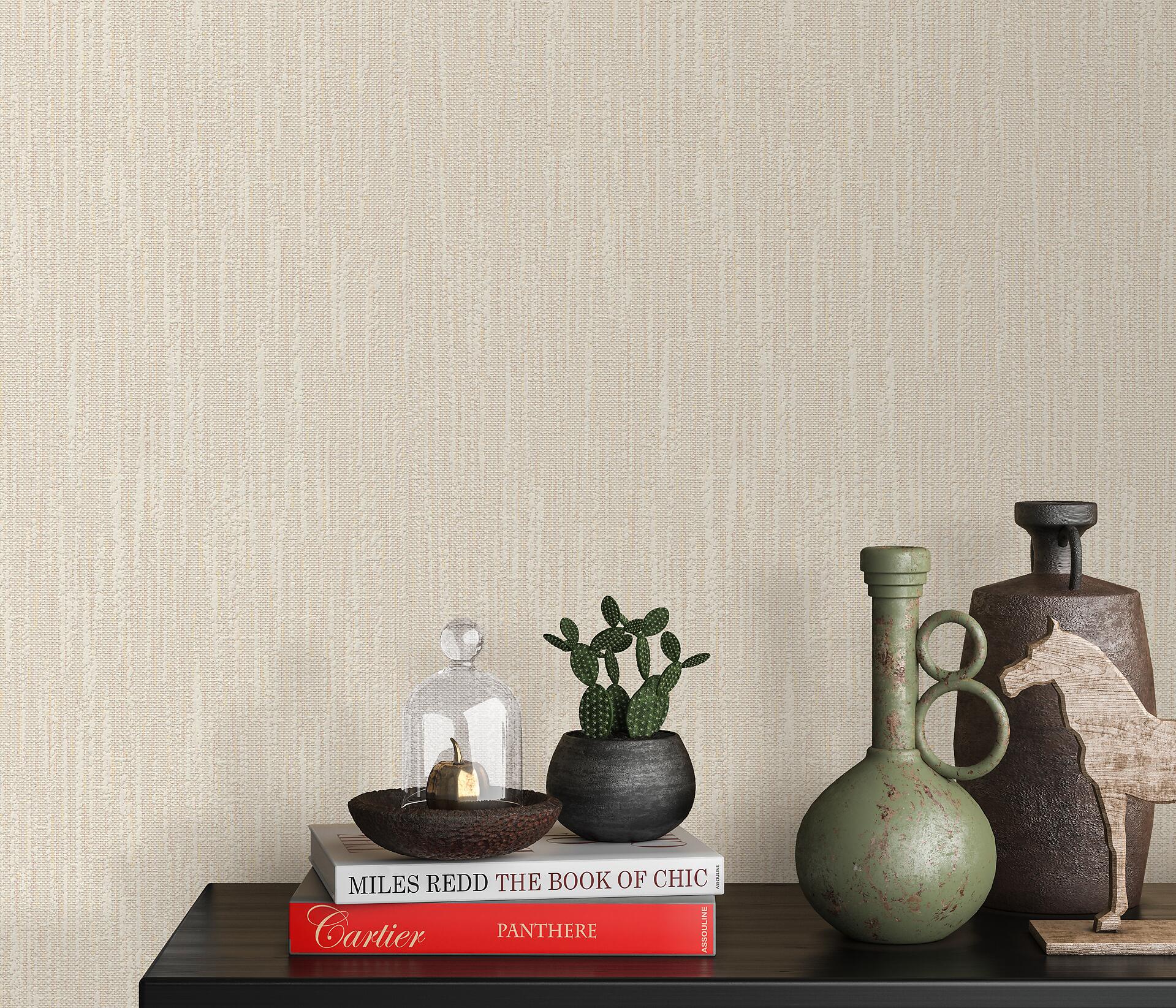 Vliestapete Textiloptik beige B/L: ca. 53x1005 cm