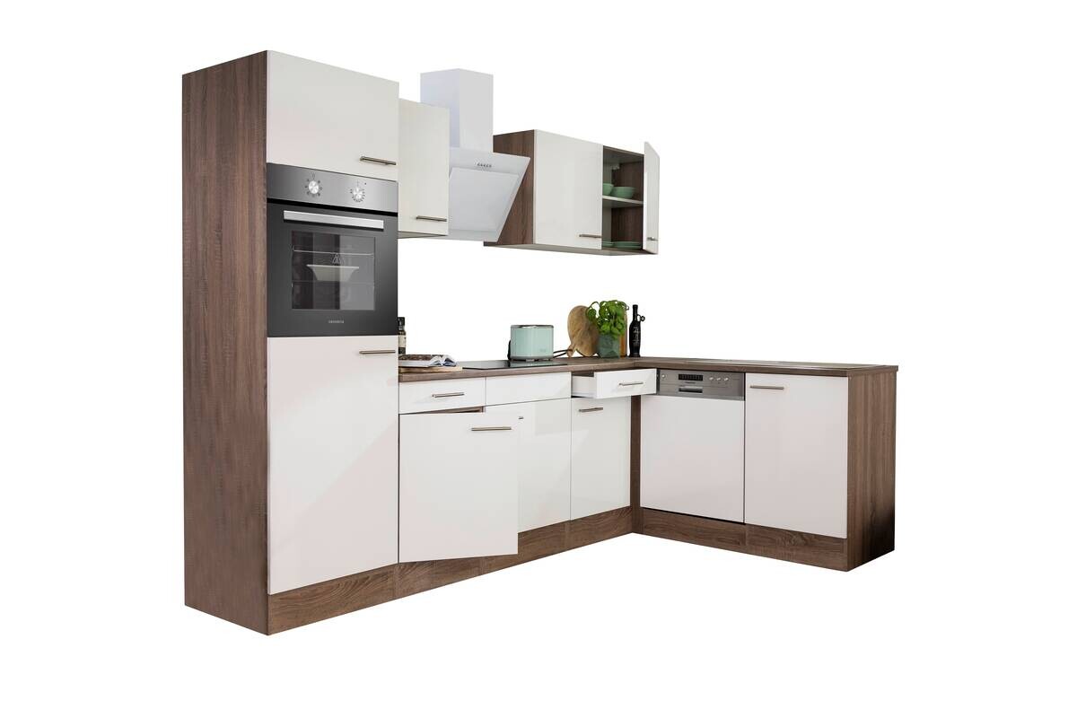 Respekta Winkelküche KBL280EYWS weiß B/H/T: ca. 280x205x172 cm