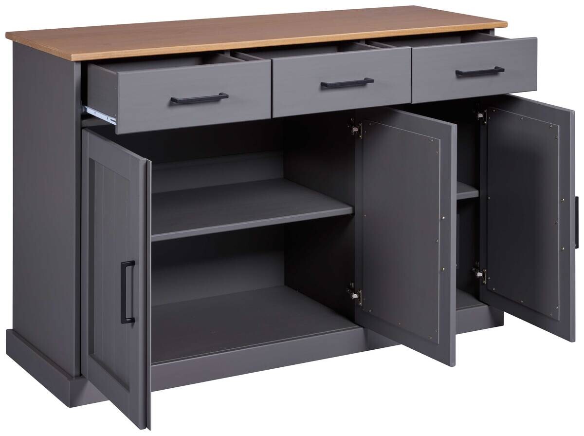 Kommode Forenzo grau lackiert B/H/L: ca. 45x86x131 cm