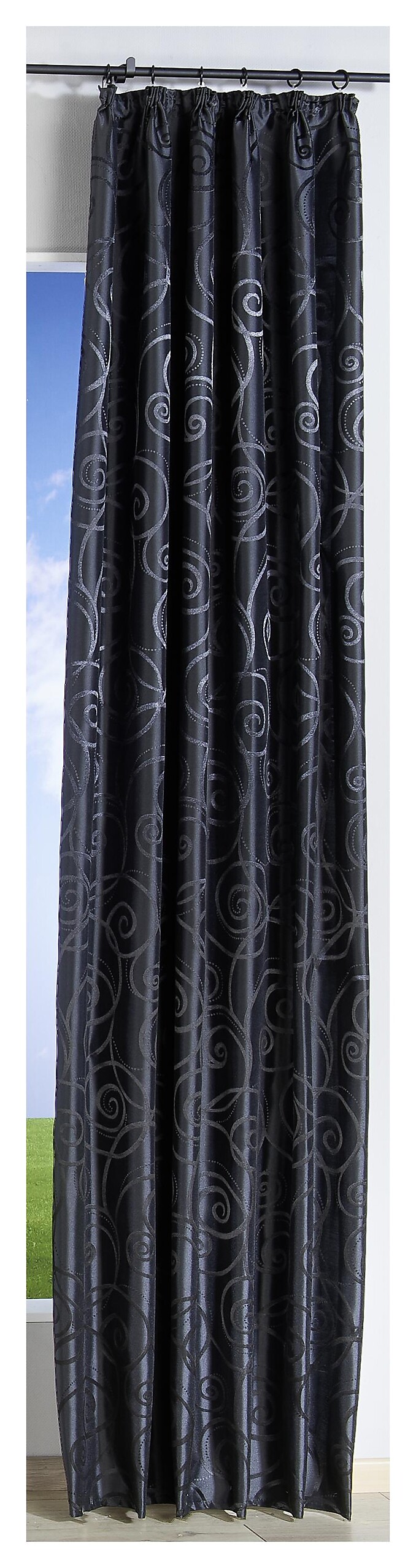 silver edition Dekovorhang Triest schwarz B/H: ca. 140x245 cm