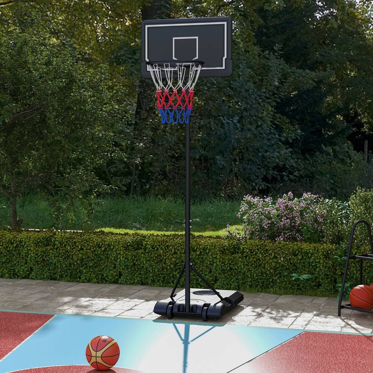 SPORTNOW Basketballkorb schwarz B/H/L: ca. 55x74x250 cm