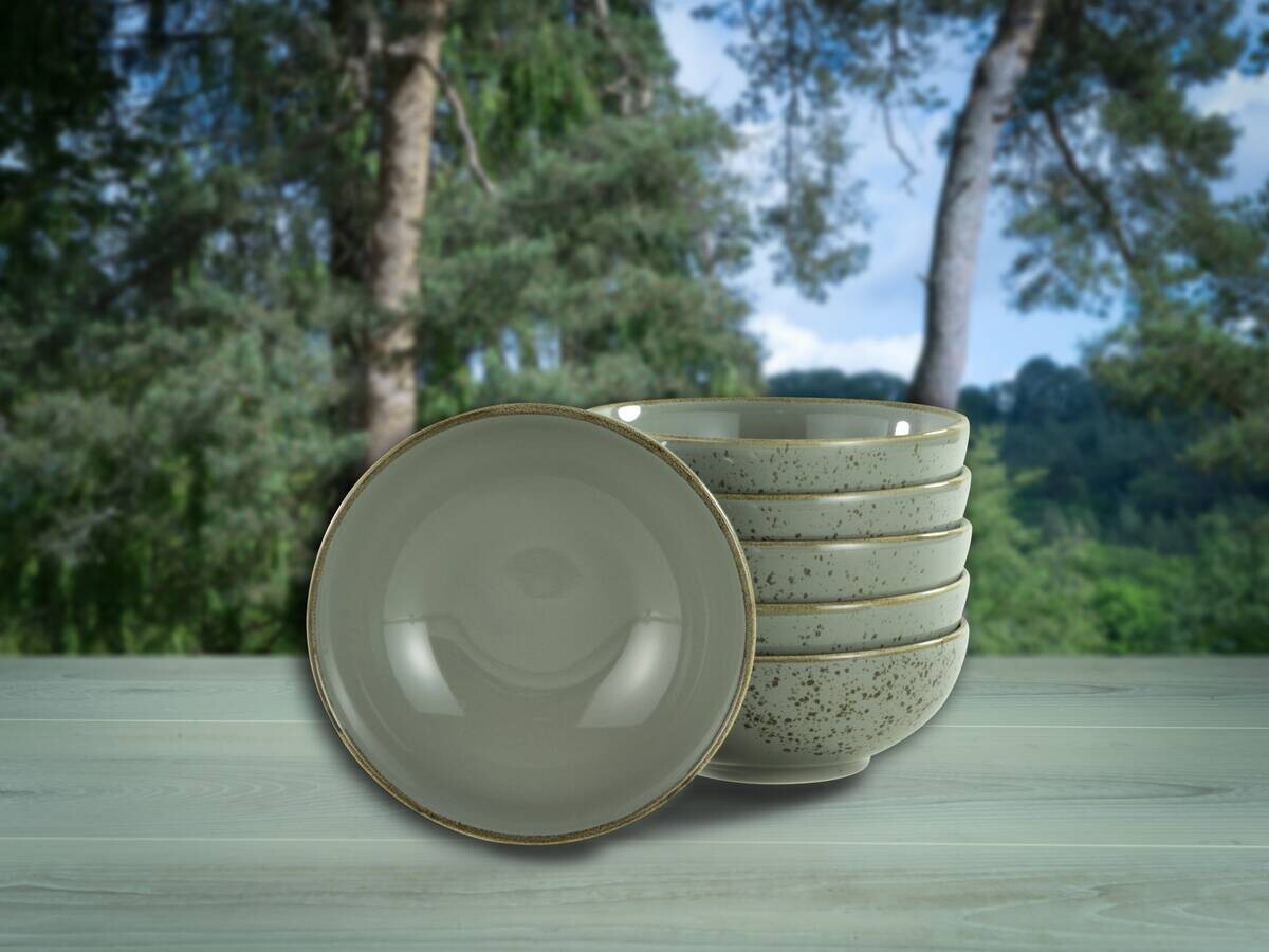 CreaTable Schalen-Set NATURE COLLECTION grau Steinzeug D: ca. 16,5 cm