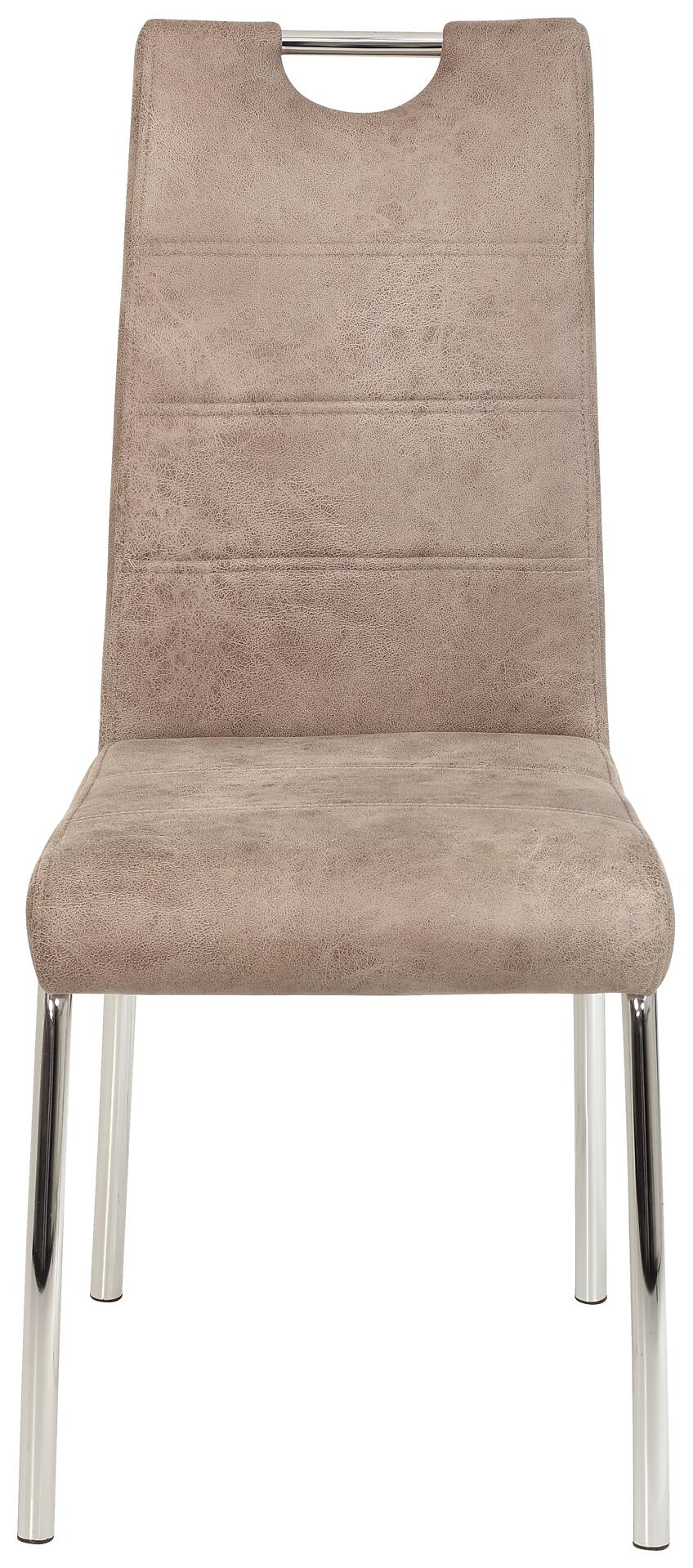 Stuhl Susi 2er Set beige Vintage Microfaser B/H/T: ca. 44x98x61 cm