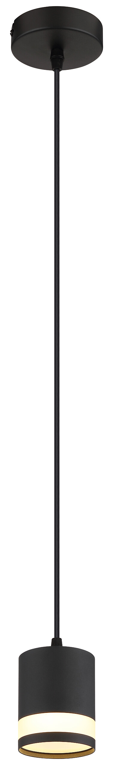 GLOBO Hängeleuchte Opal schwarz Metall Kunststoff H/D: ca. 120x10 cm 1.0 Brennstellen