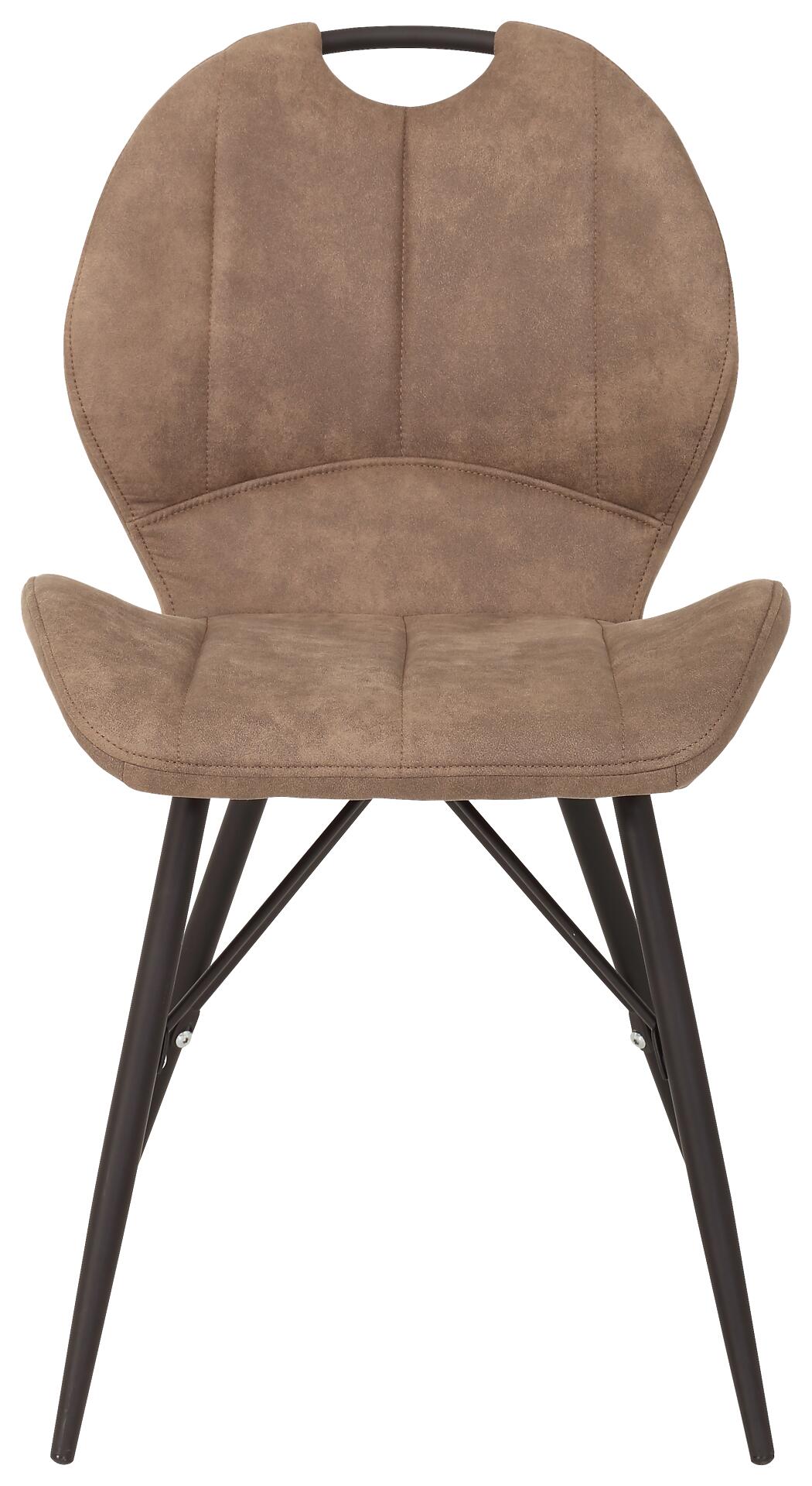 Stuhl Kate 2er Set braun Schlamm Microfaser B/H/T: ca. 50x86x56 cm