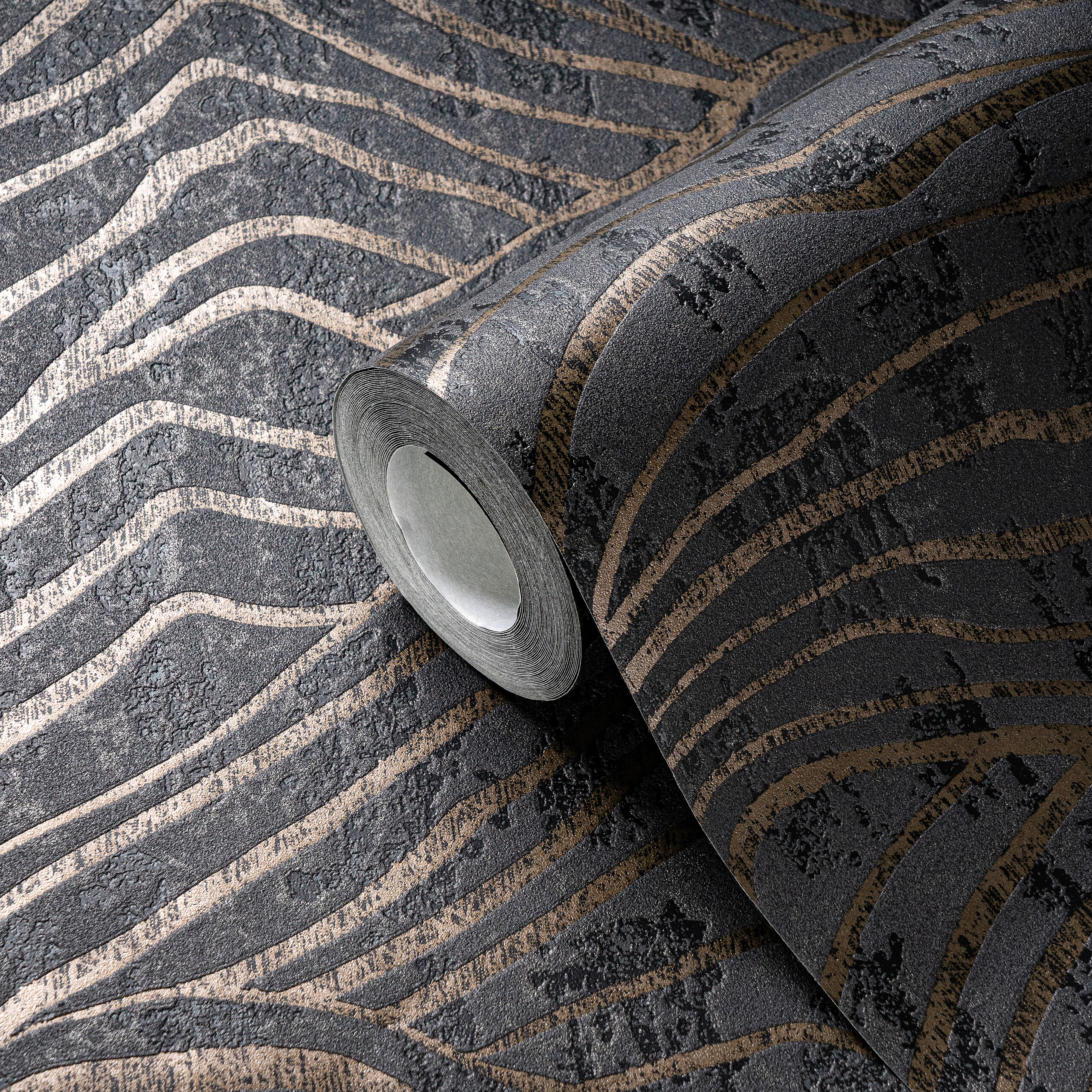 A.S.Creation Vliestapete silber schwarz B/H/D: ca. 53x1005x8,4 cm