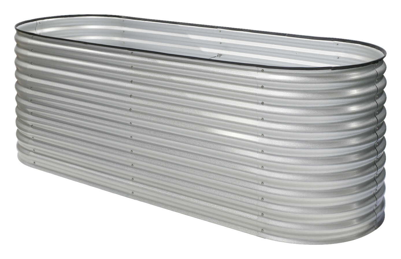 Westmann Hochbeet Oval silber Metall B/H/L: ca. 80x82x240 cm