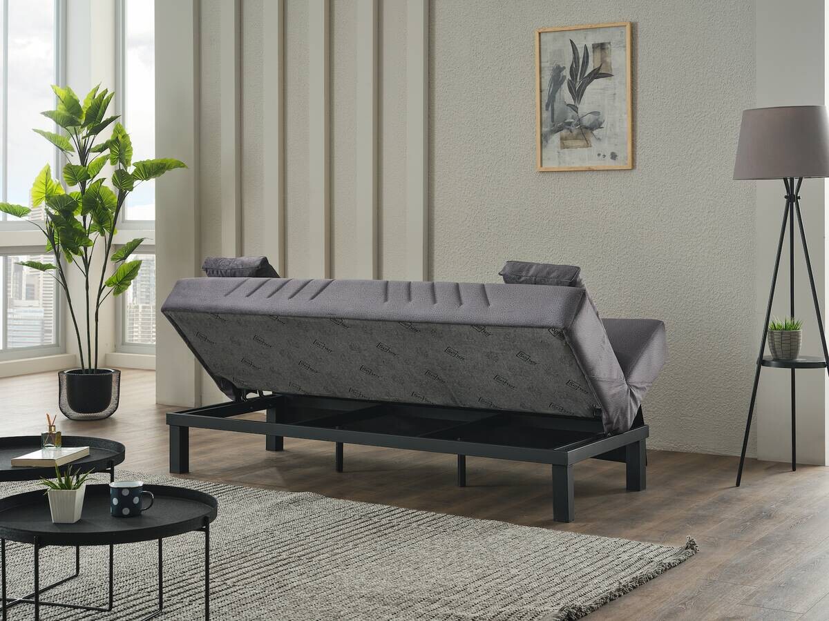 Schlafsofa grau Polyester B/H/T: ca. 190x86x84 cm