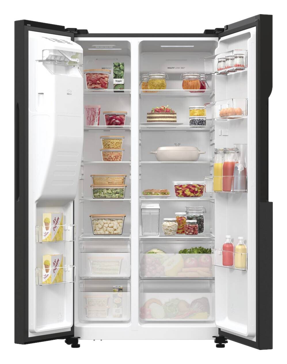 Gorenje Side-by-Side NRR9ESBXL Ice Crushed schwarz B/H/T: ca. 92x179x70 cm Gorenje Side-by-Side NRR9ESBXL Ice Crushed schwarz B/H/T: ca. 92x179x70 cm