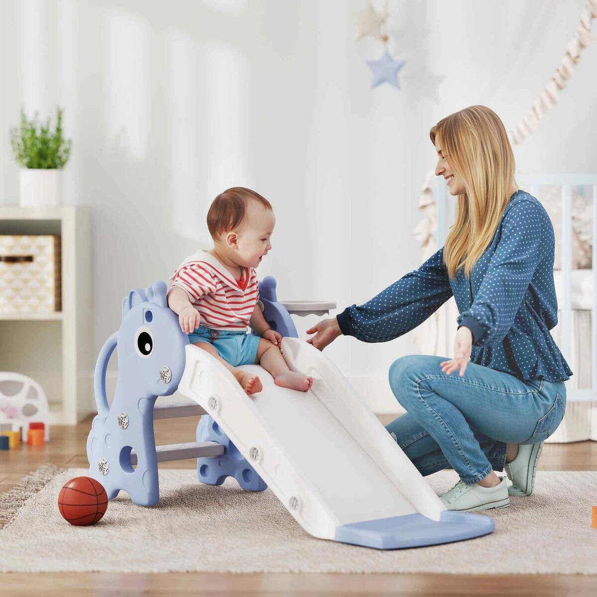 AIYAPLAY Kinderrutsche blau B/H/L: ca. 51,5x52x106 cm