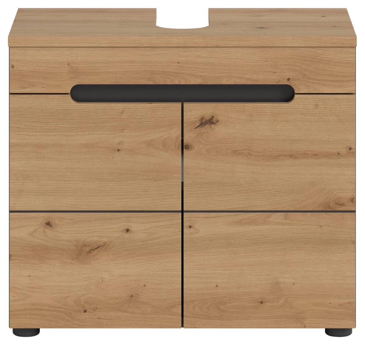 Waschbeckenunterschrank Canu Basalt Eiche Artisan Nachbildung B/H/T: ca. 63x55x34 cm