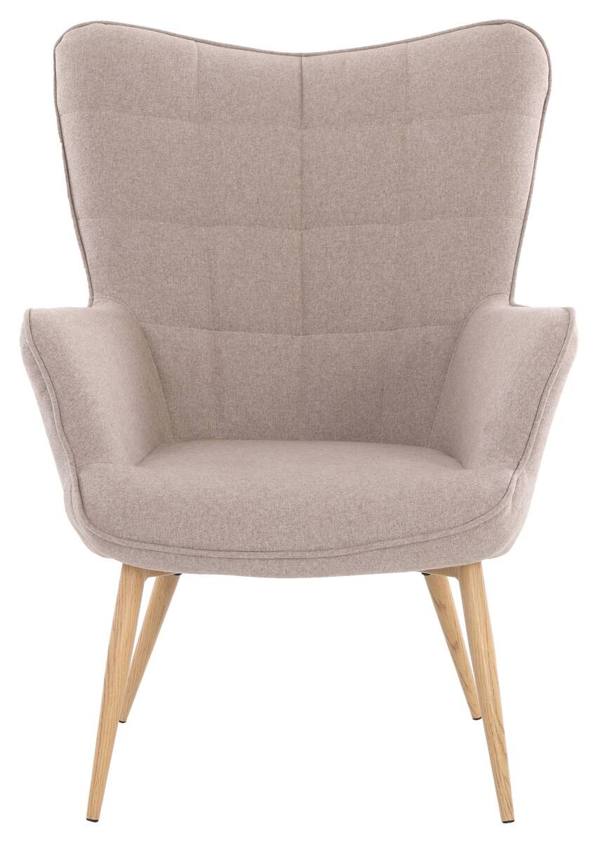 byLIVING Sessel UTA sand natur Stoff Metall B/H/T: ca. 72x97x80 cm