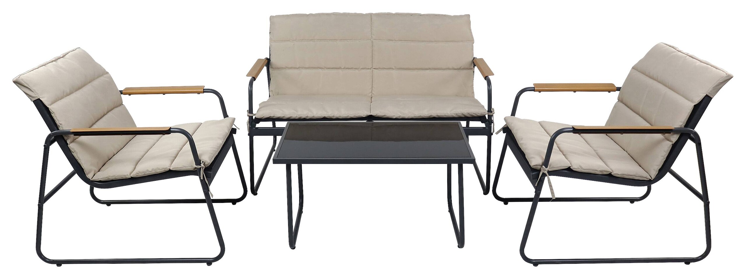 VCM Gartensitzgruppe creme Textilene B/H/L: ca. 110x76x74 cm