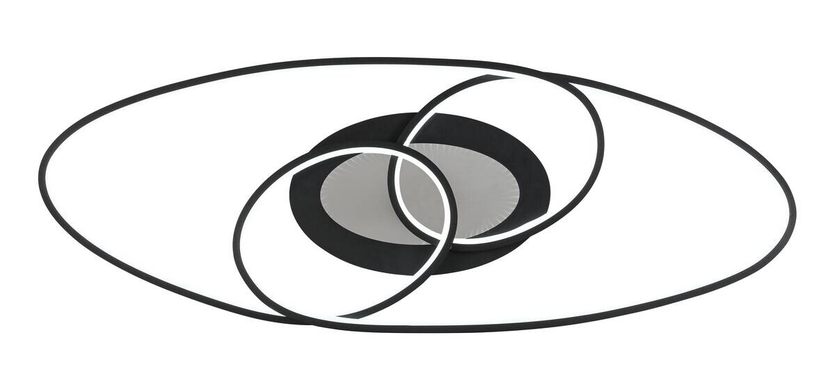 Nolo LED-Deckenleuchte Flow schwarz Metall B/H/L: ca. 30x7,5x85 cm