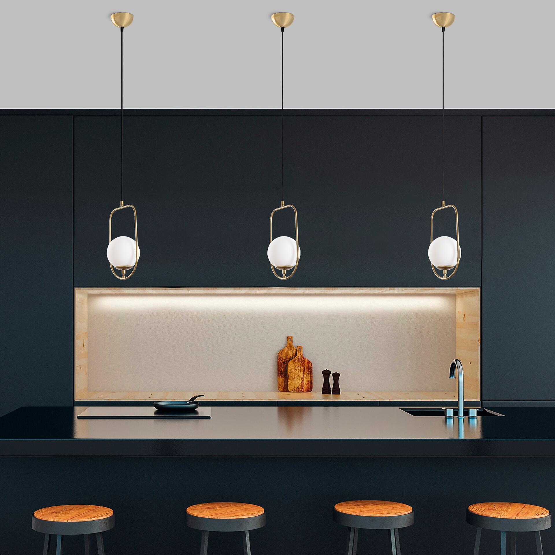 Opviq Pendelleuchte Skew gold B/H/T/L/D: ca. 15x171x15x15x15 cm E14 1 Brennstellen