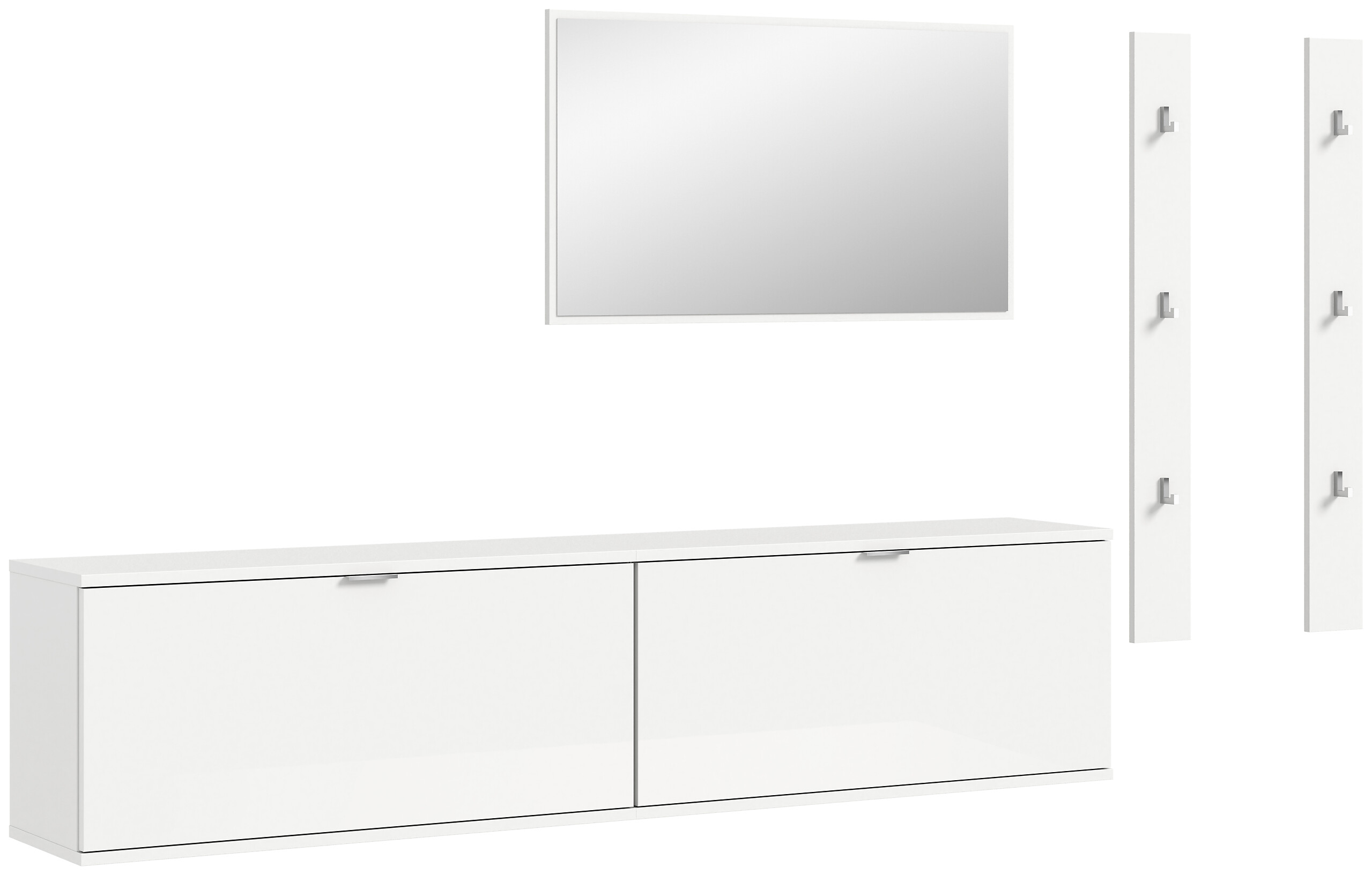 Garderobe PROJEKT X weiß weiß Hochglanz B/H/T: ca. 237x191x37 cm