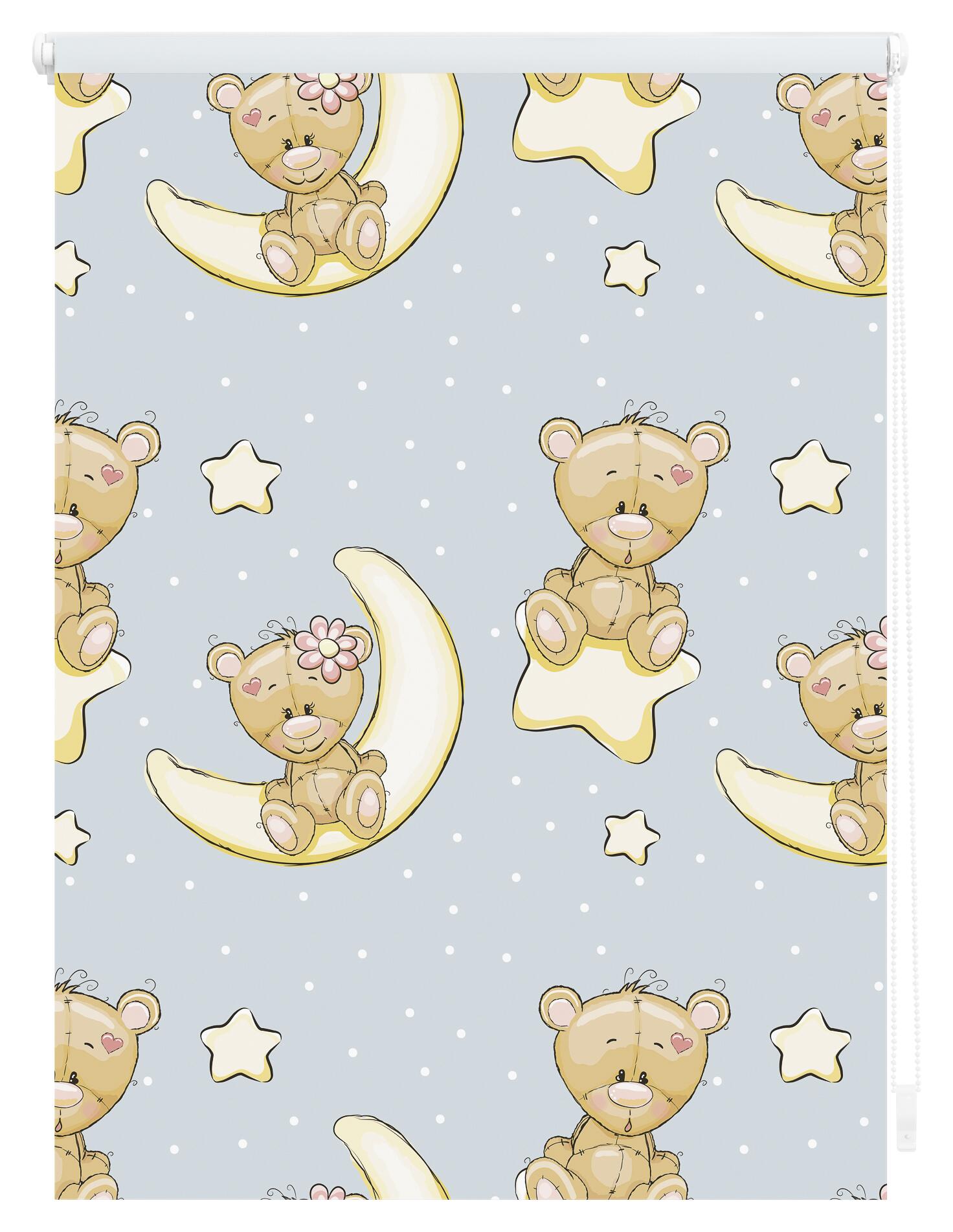 LICHTBLICK Verdunkelungsrollo Bärchen blau B/L: ca. 70x150 cm