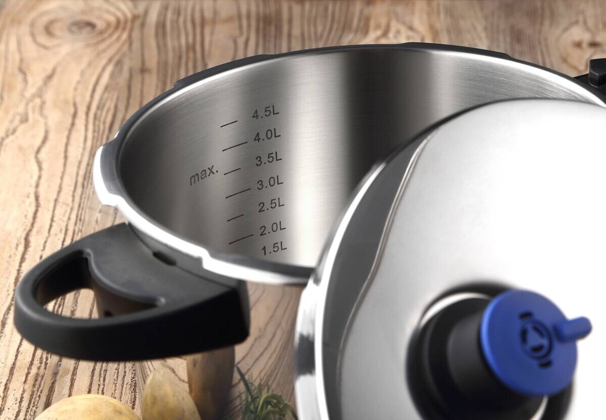 SAN IGNACIO Schnellkochtopf DUERO silber Edelstahl B/H/L: ca. 27x23x42 cm